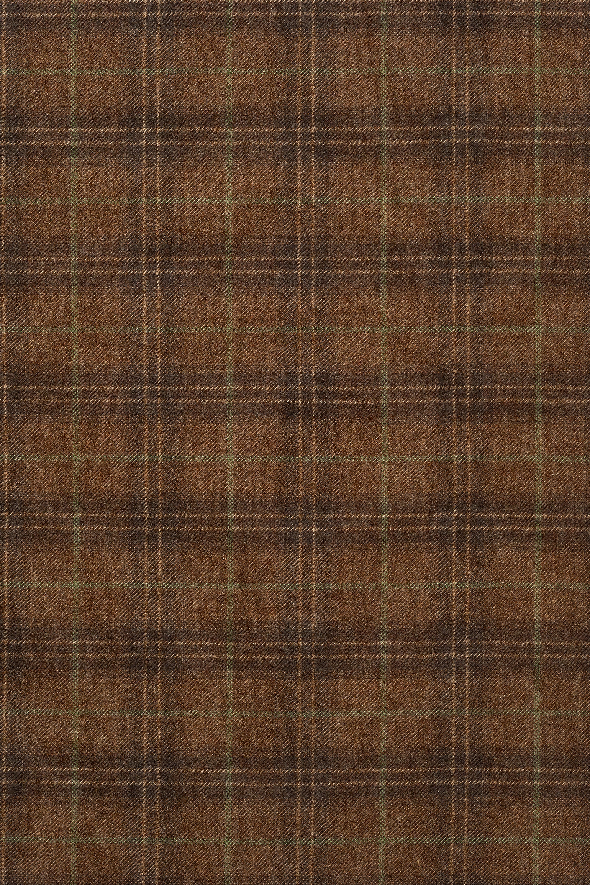Drapers Brown with Green Check Royal Cashmere Cloth - 2.4m
