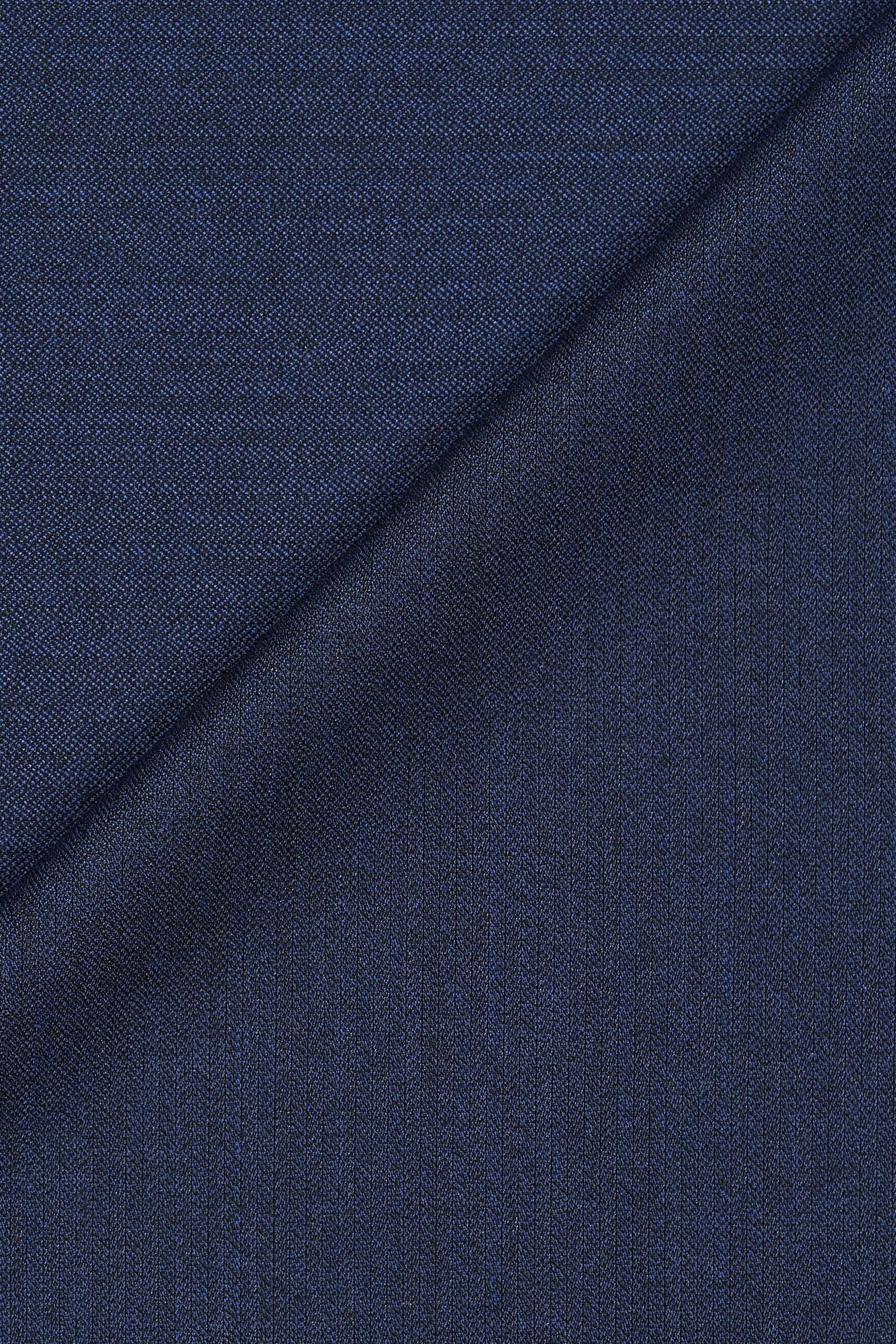 Carlo Barbera Navy Cashmere Wool Silk Mini Herringbone Cloth - 2m