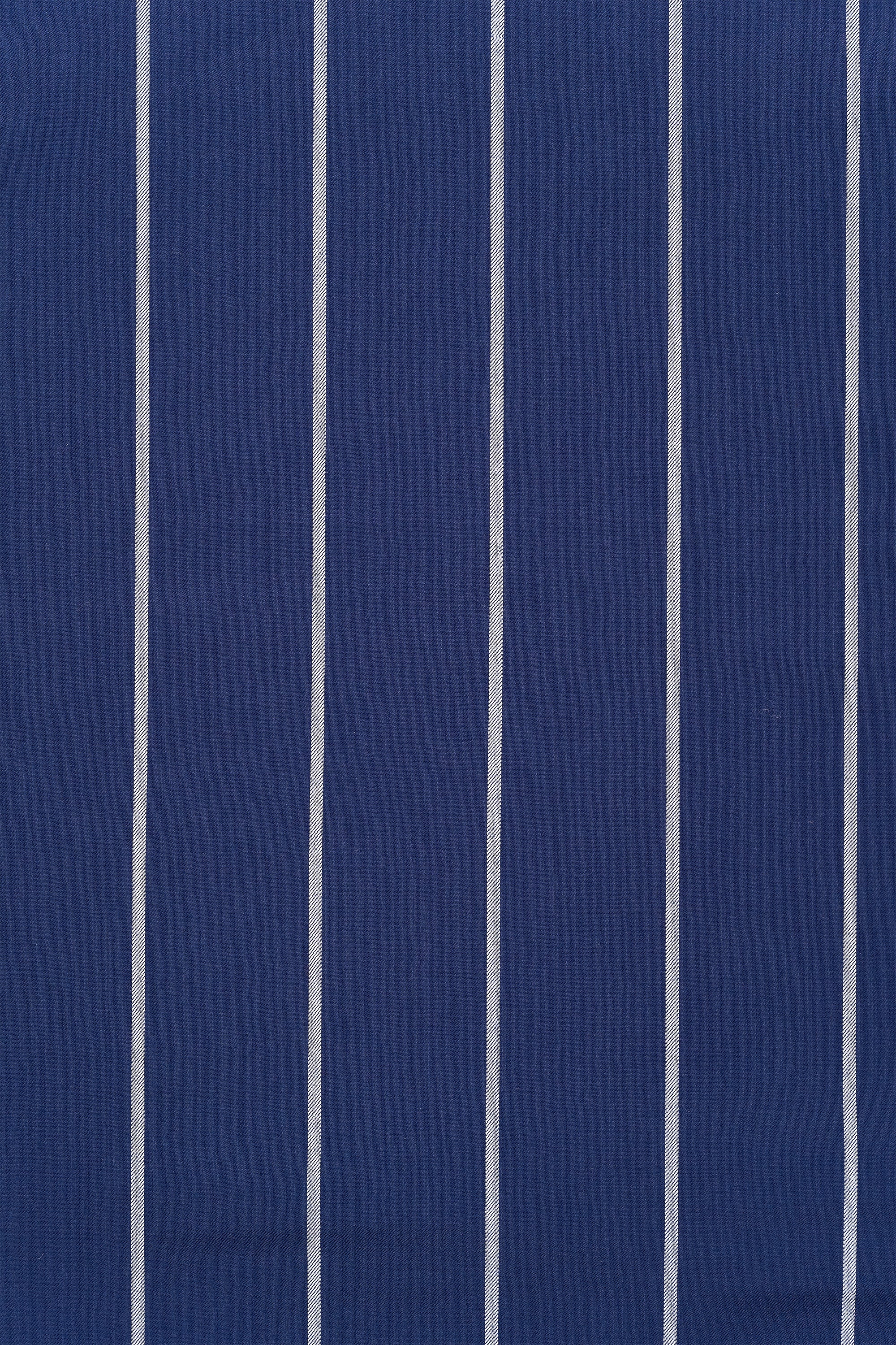 Fox Brothers Blue with White Stripe Wool Cloth - 2m