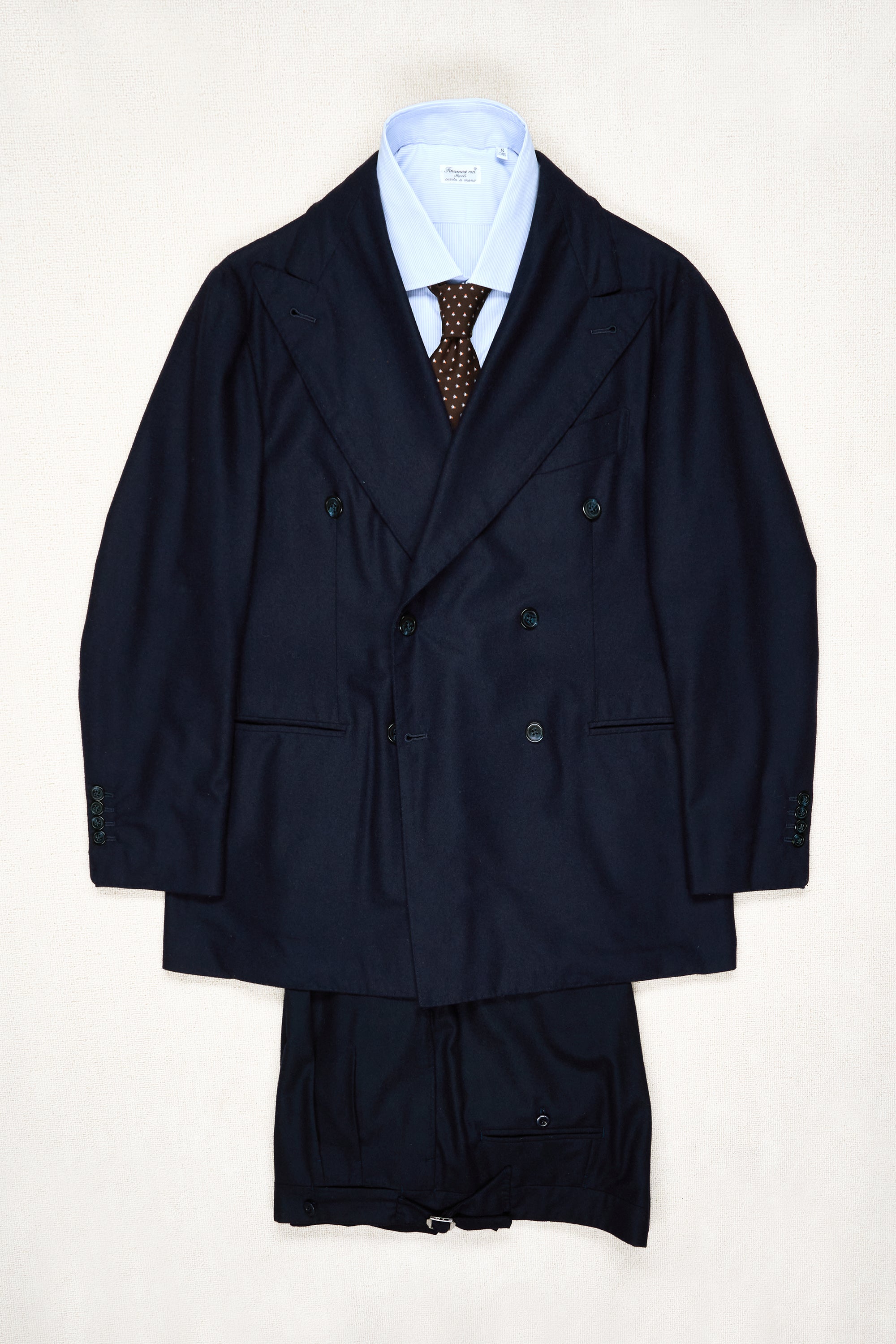 Sciamat Navy Flannel Wool DB Jacket with Ambrosi Trousers