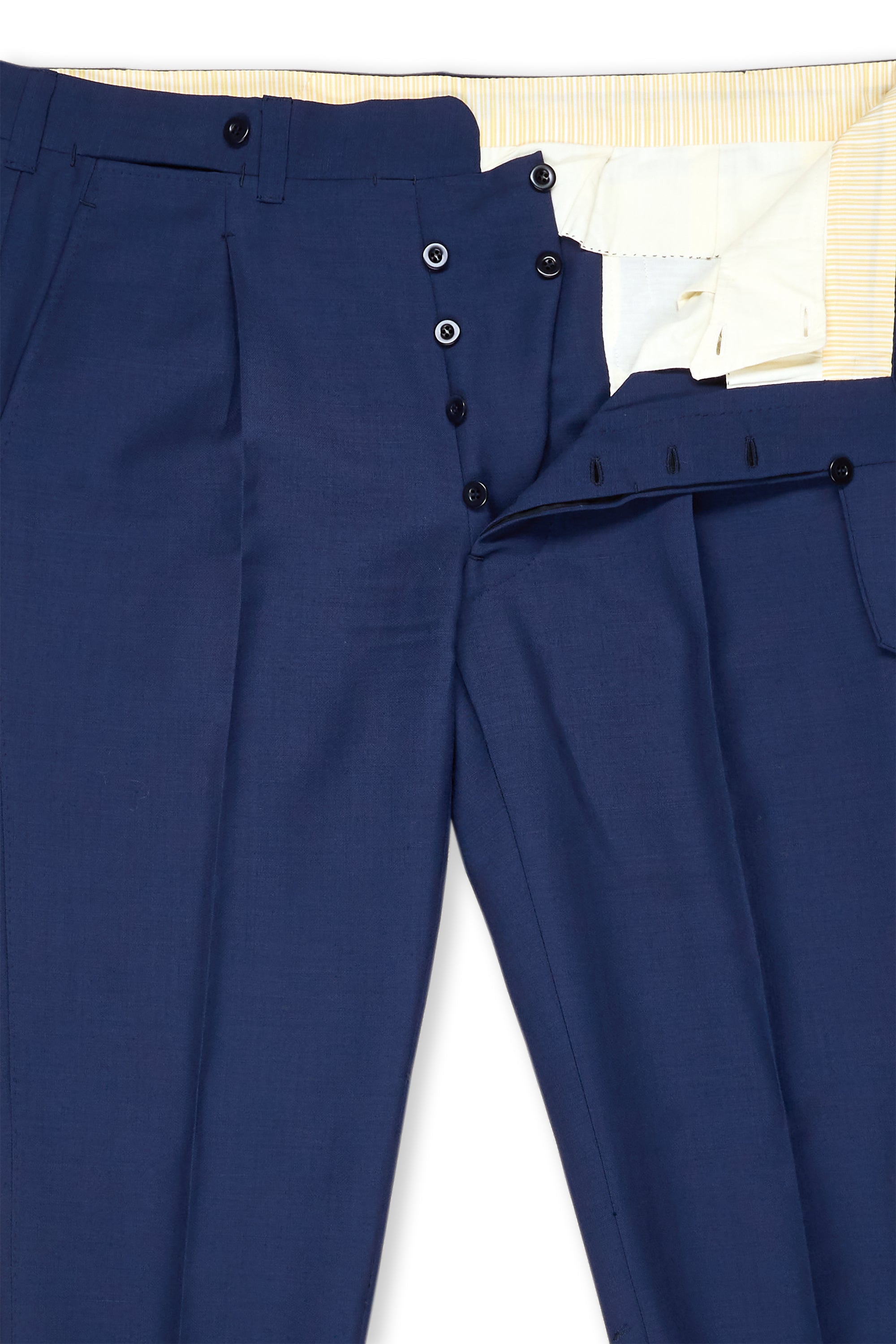 Dalcuore Blue Silk Double Breasted Jacket with Ambrosi Trousers