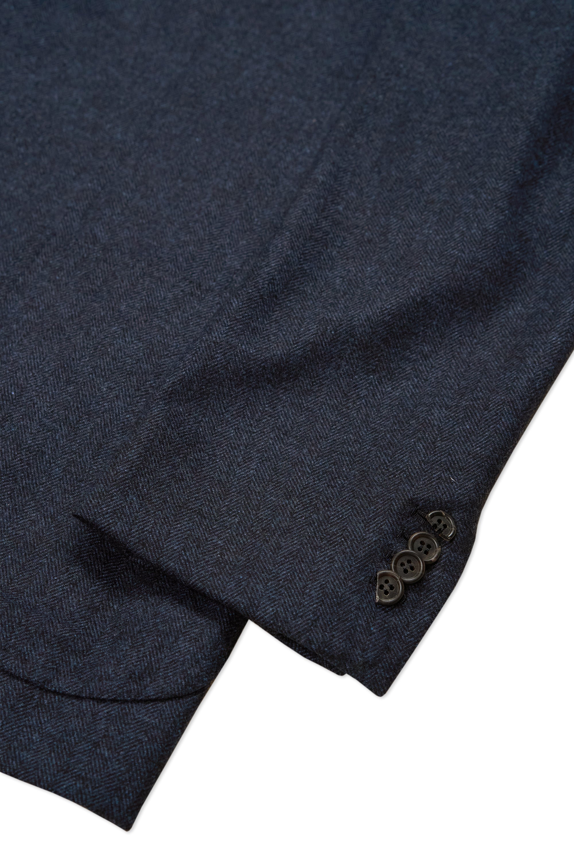 Orazio Luciano Dark Blue Herringbone Wool Cashmere Sport Coat