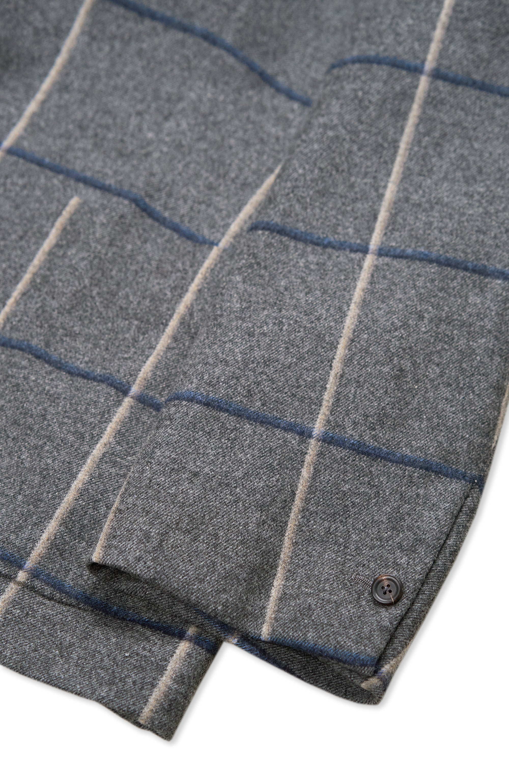 Dalcuore Grey with Blue/Beige Check Flannel Wool Sport Coat