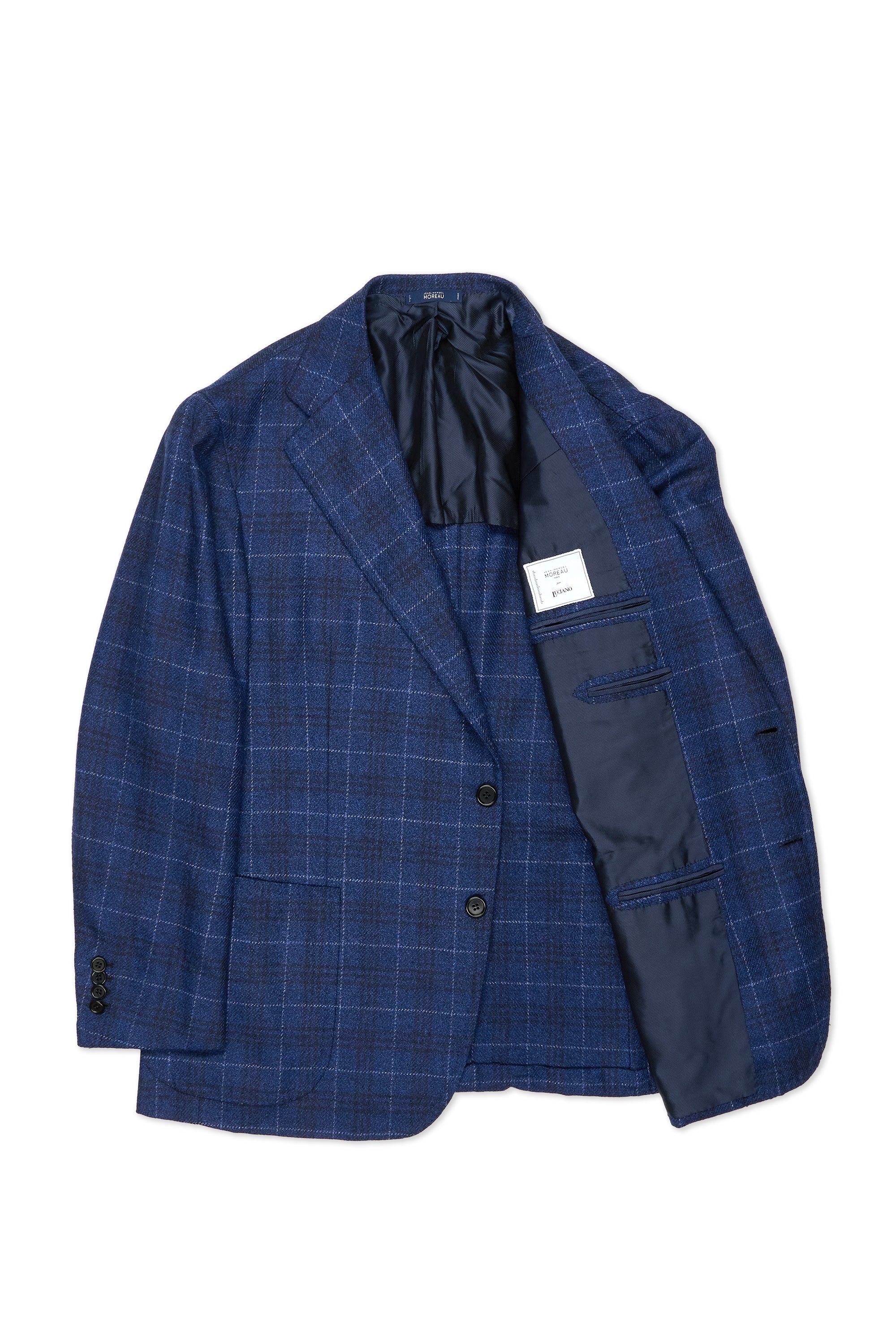 Orazio Luciano Navy/Black/White Check Wool Sport Coat