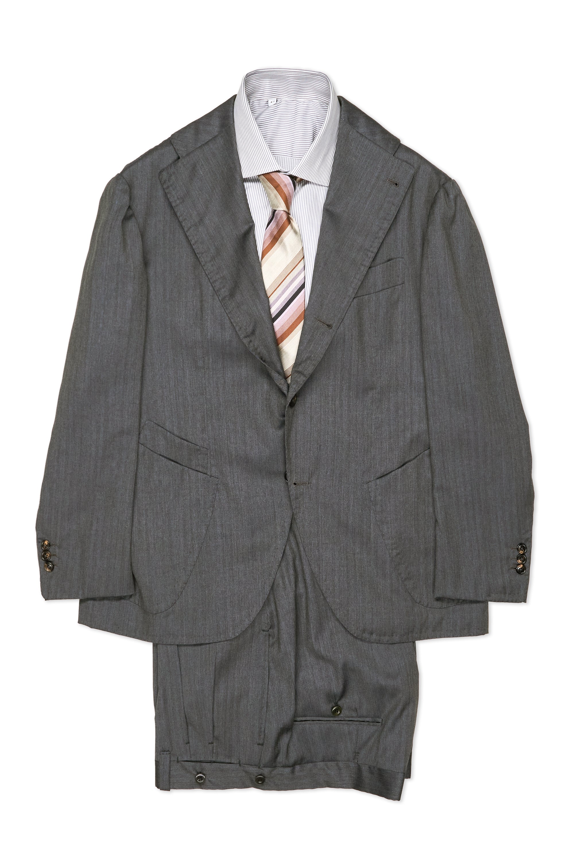 Sciamat Grey/Blue Wool Herringbone Jacket with Ambrosi Trousers