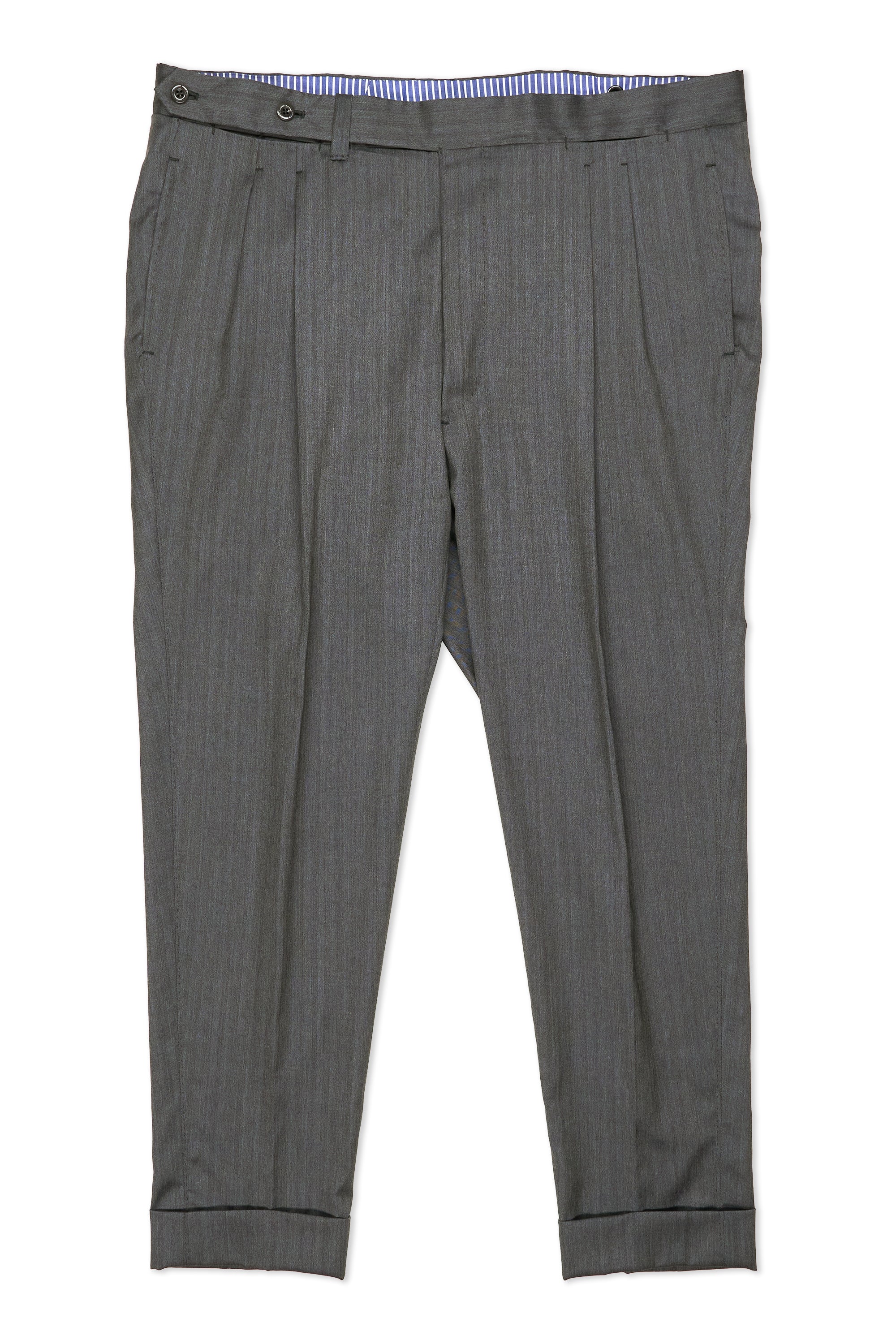 Sciamat Grey/Blue Wool Herringbone Jacket with Ambrosi Trousers