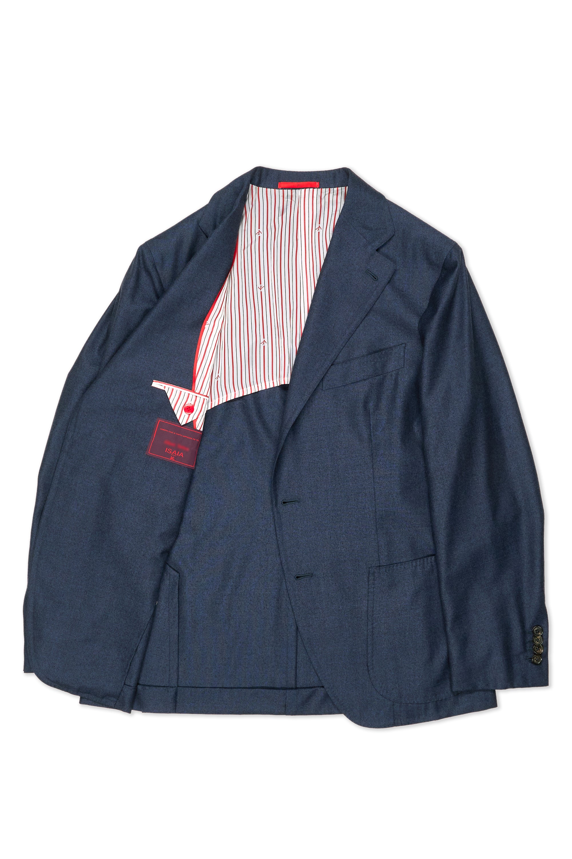 Isaia Navy Wool Silk Sport Coat