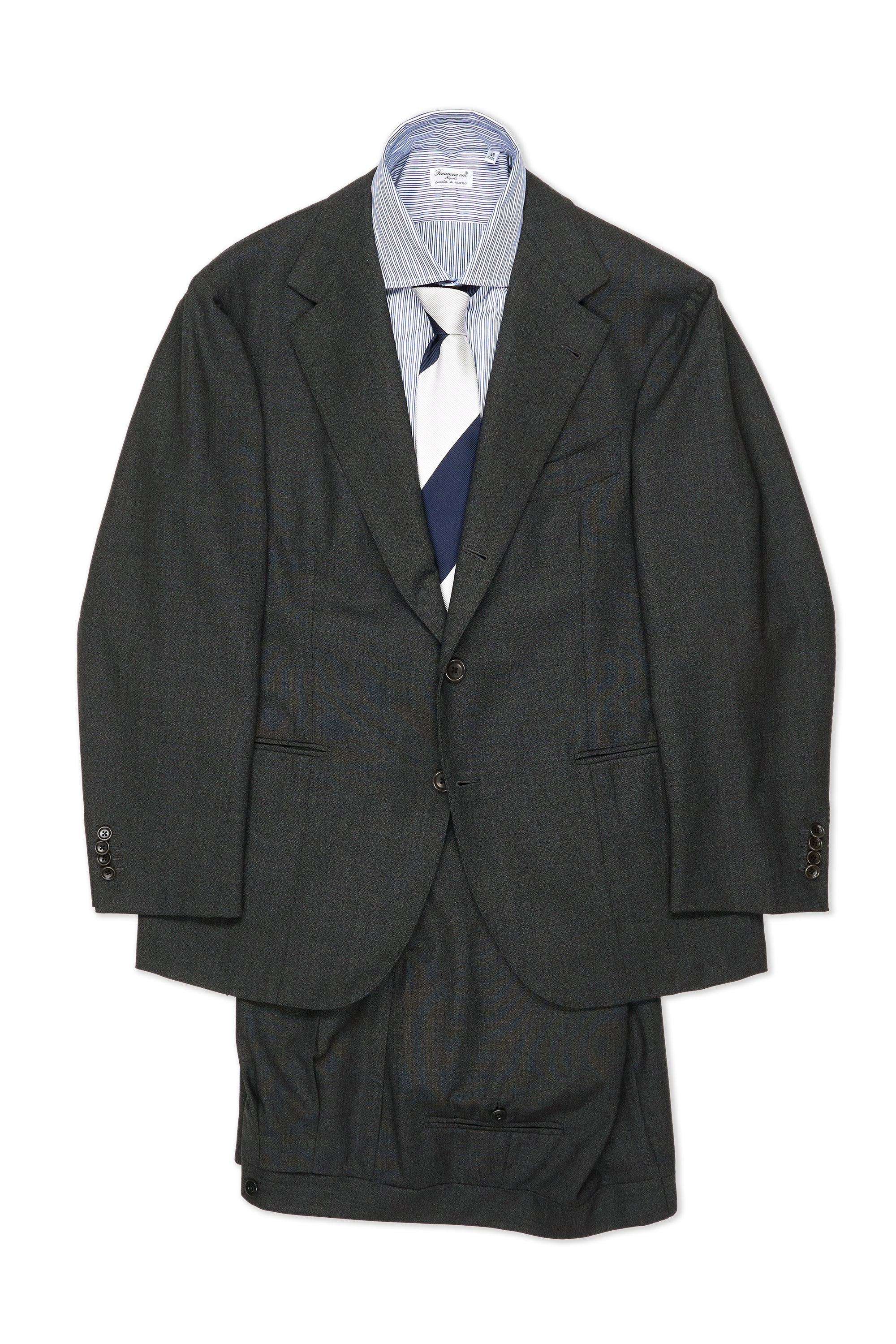 Dalcuore Dark Grey Wool Jacket with Ambrosi Trousers