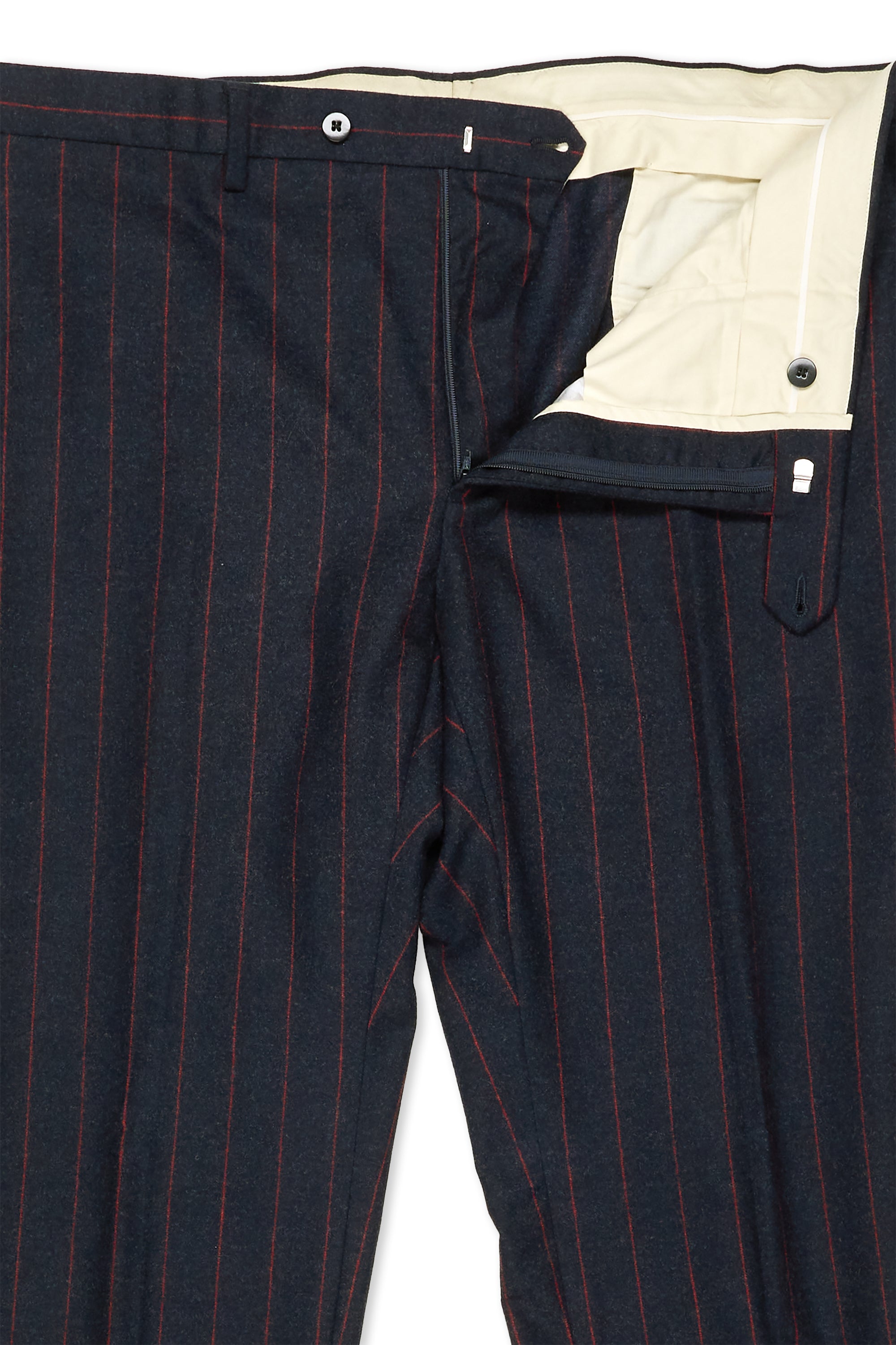 Sartoria Parma Navy with Red Stripe Flannel Wool Suit