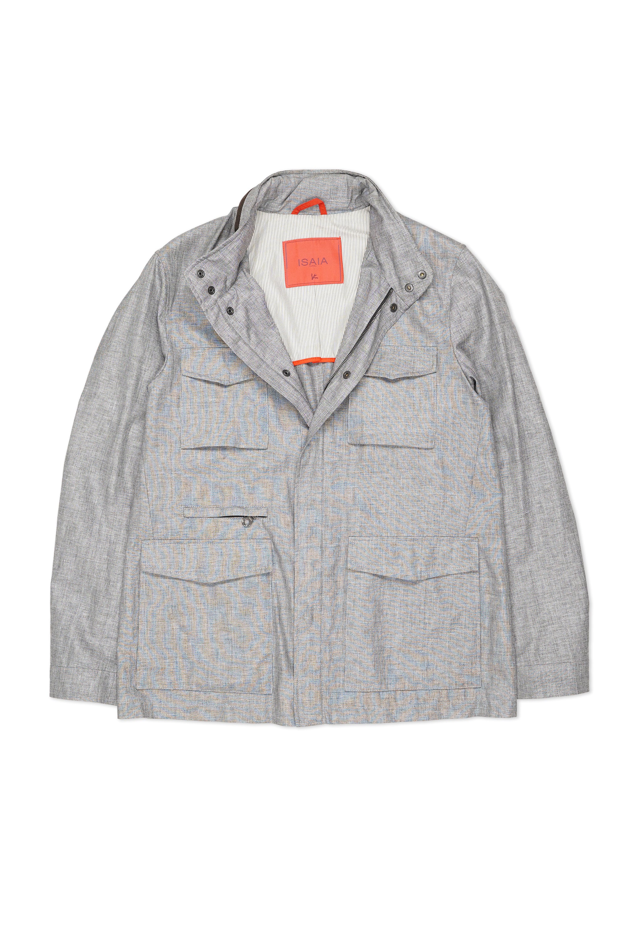 Isaia Grey Linen/Wool/Silk Field Jacket