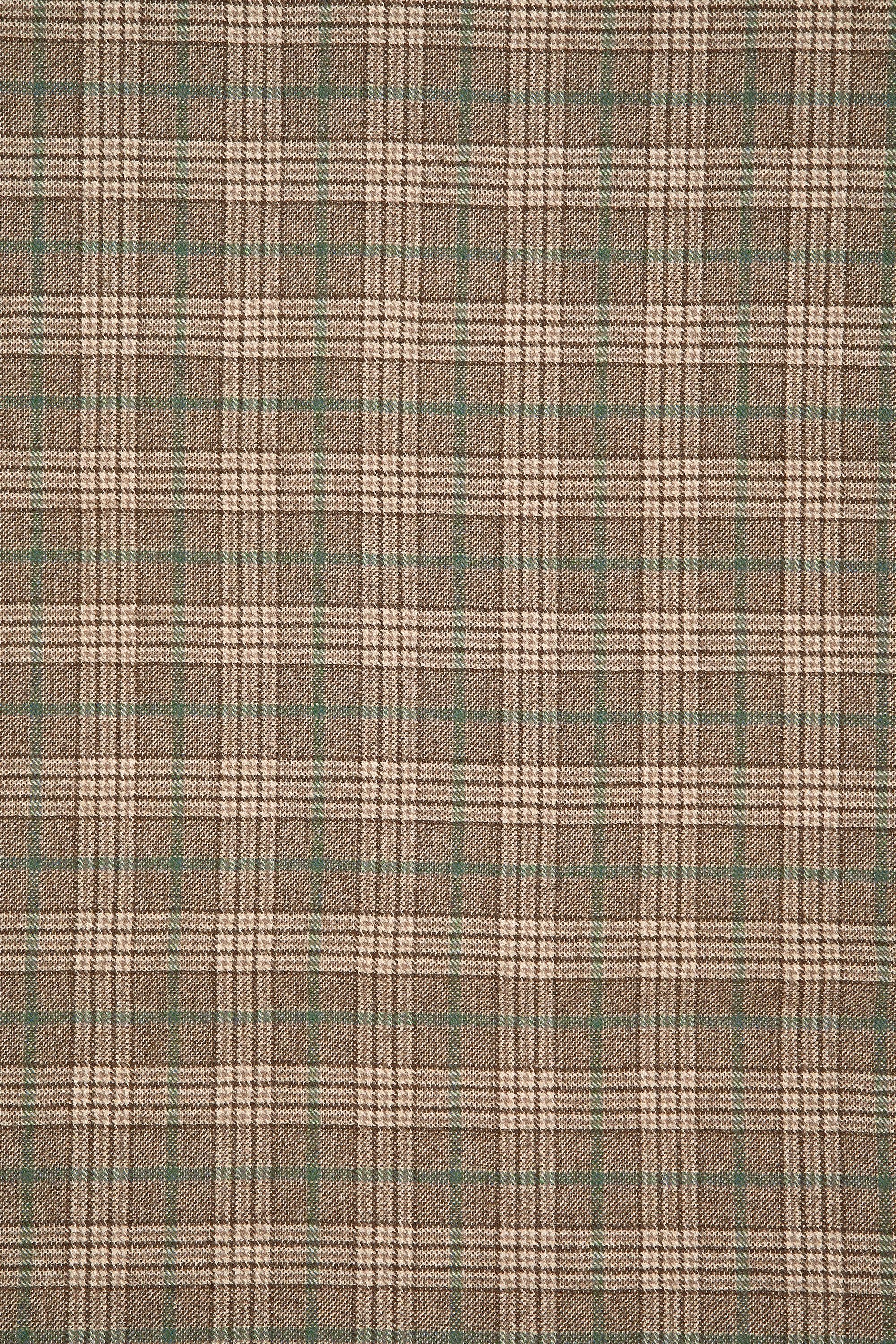 Bower Roebuck Brown with Green Check Wool Cloth - 4.4m