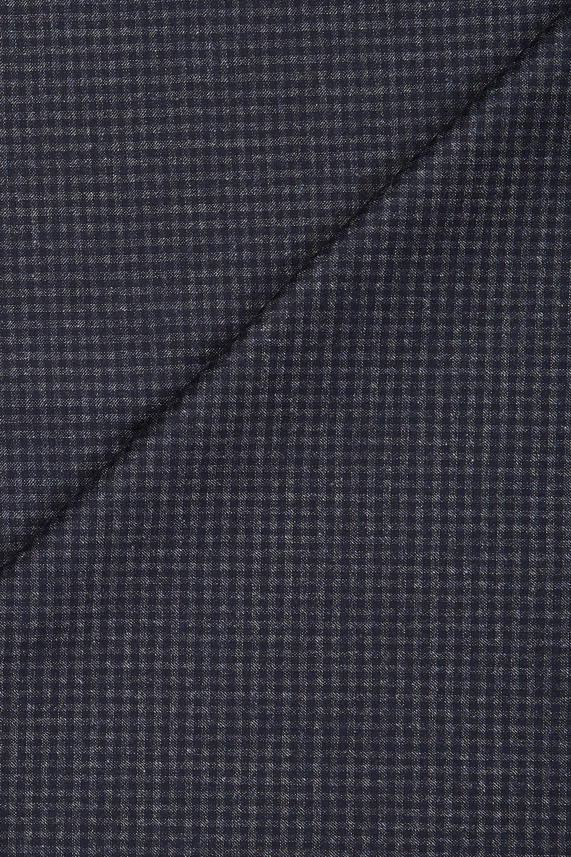 Loro Piana Navy Check Wool Cloth - 3m