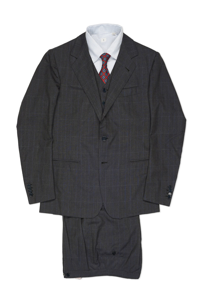 Musella Dembech Grey with Red/Blue Check Wool Three Piece Suit – Drop 93