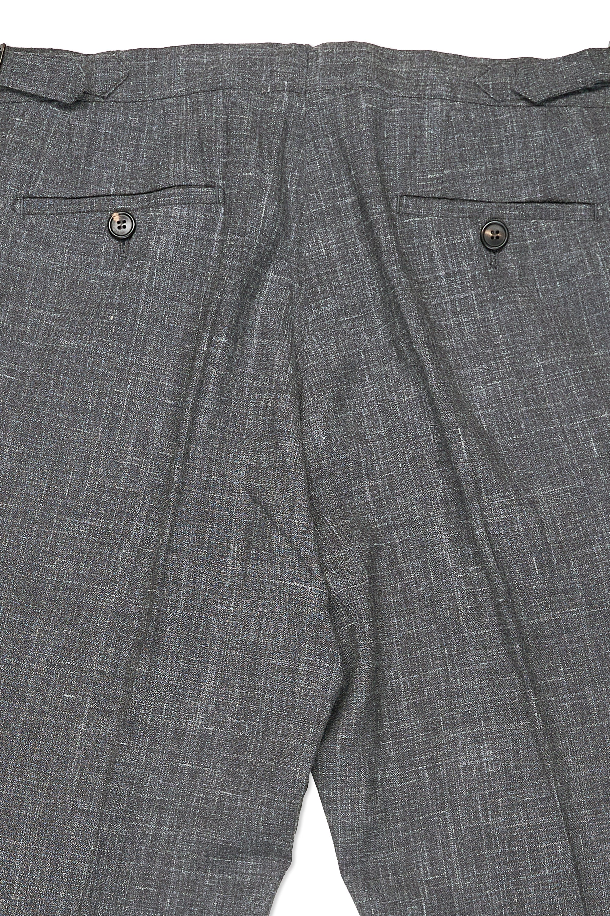 Rota Grey Wool/Silk/Linen Single Pleat Trousers