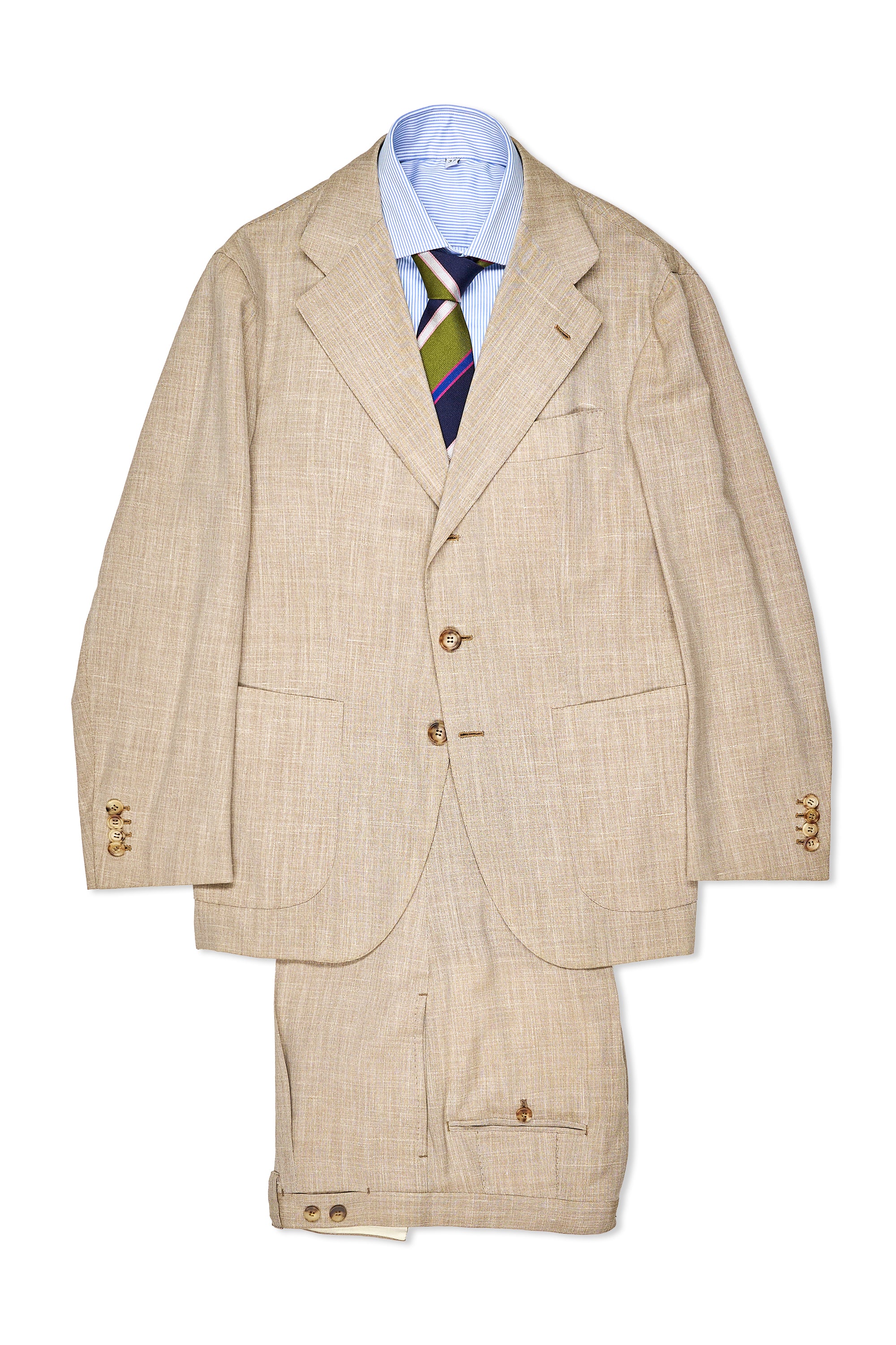 Orazio Luciano Beige Wool/Silk/Linen Suit