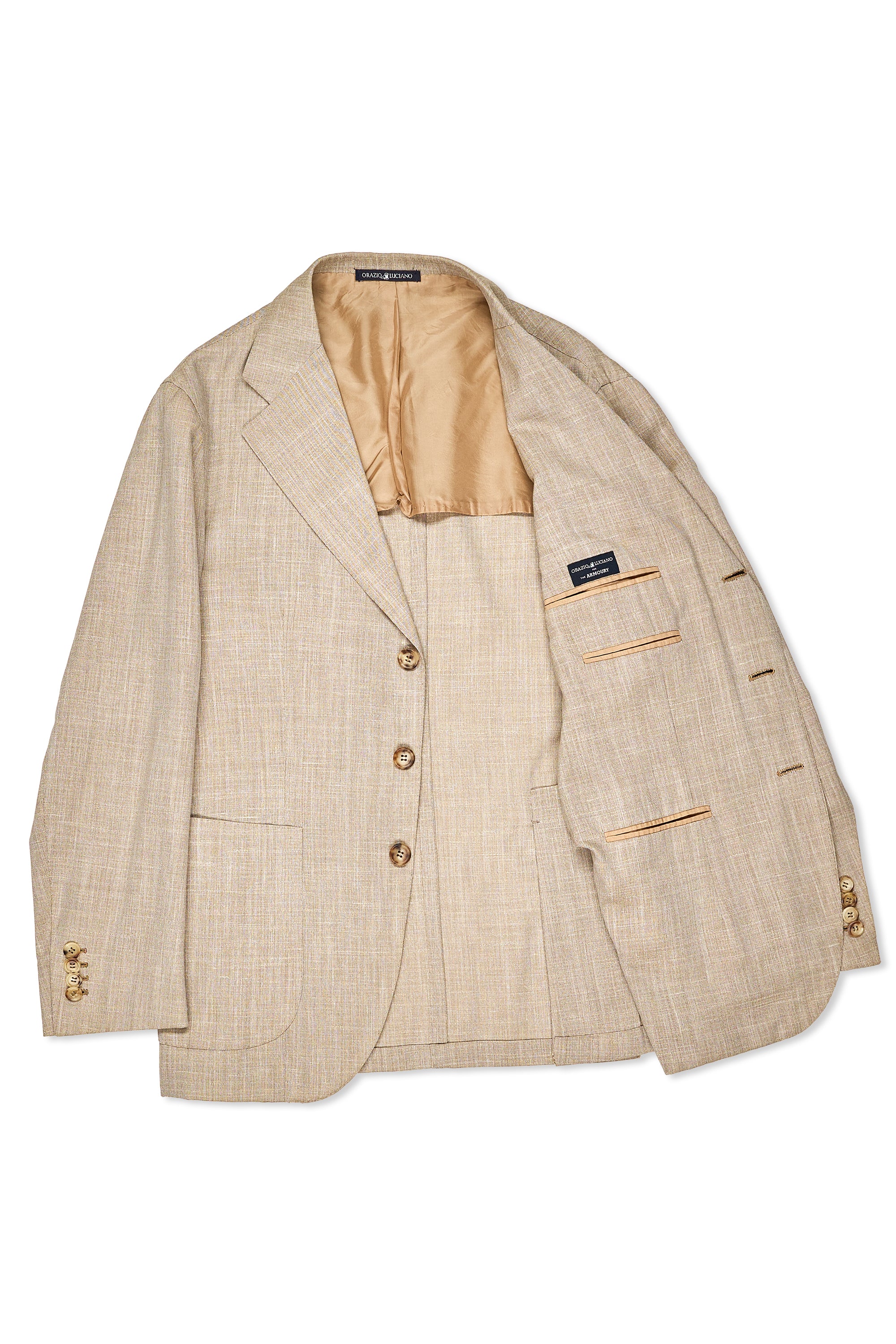 Orazio Luciano Beige Wool/Silk/Linen Suit