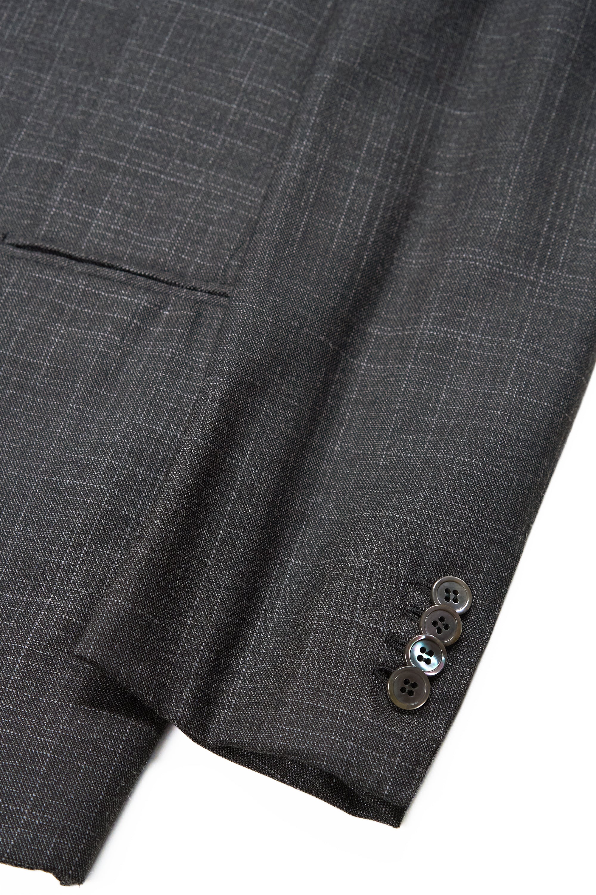 Orazio Luciano Dark Grey/White Wool Silk Suit