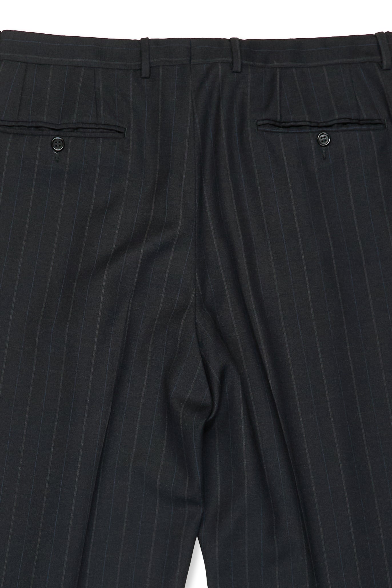 Lanvin Charcoal with Blue Stripe Wool DB Suit