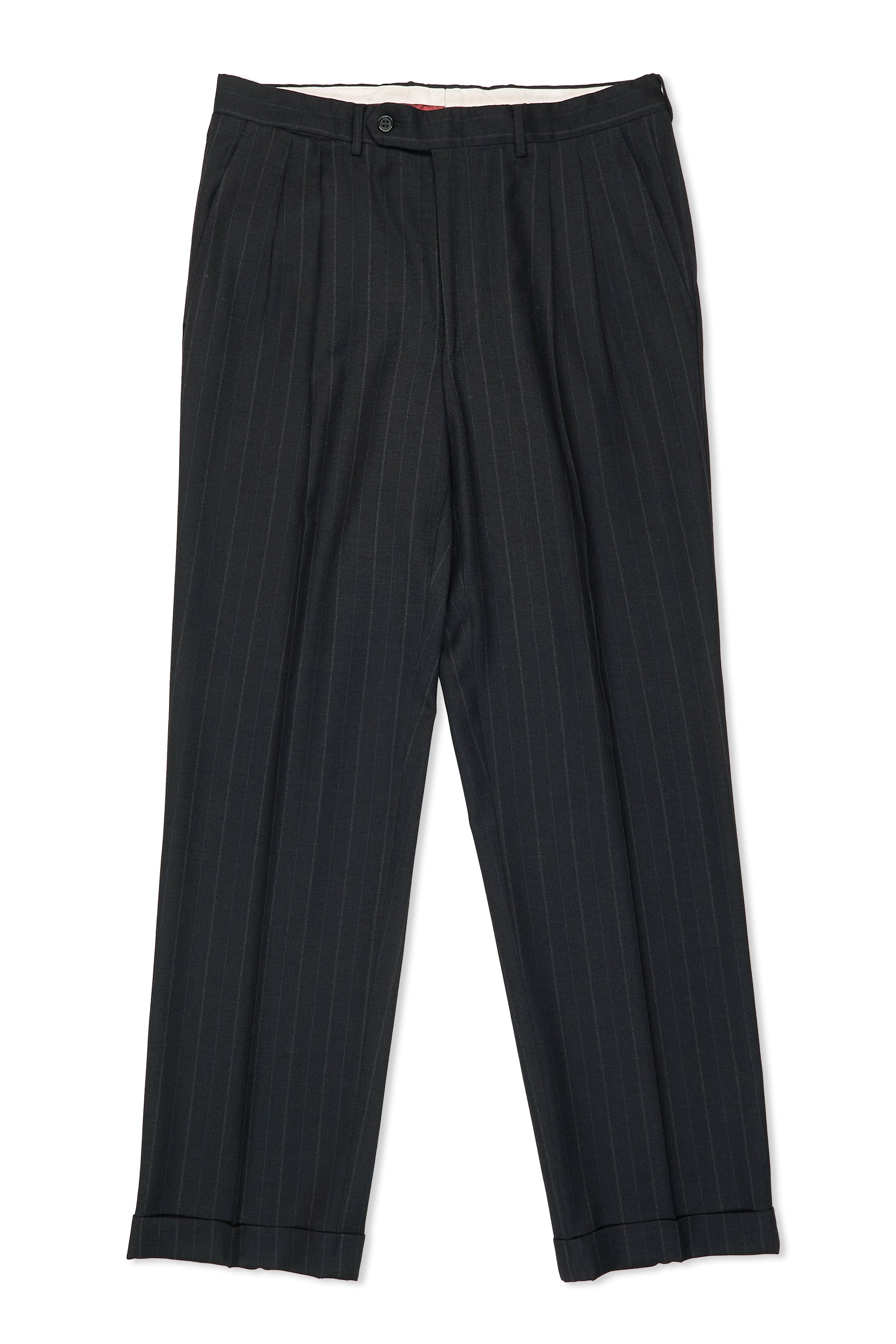 Lanvin Charcoal with Blue Stripe Wool DB Suit