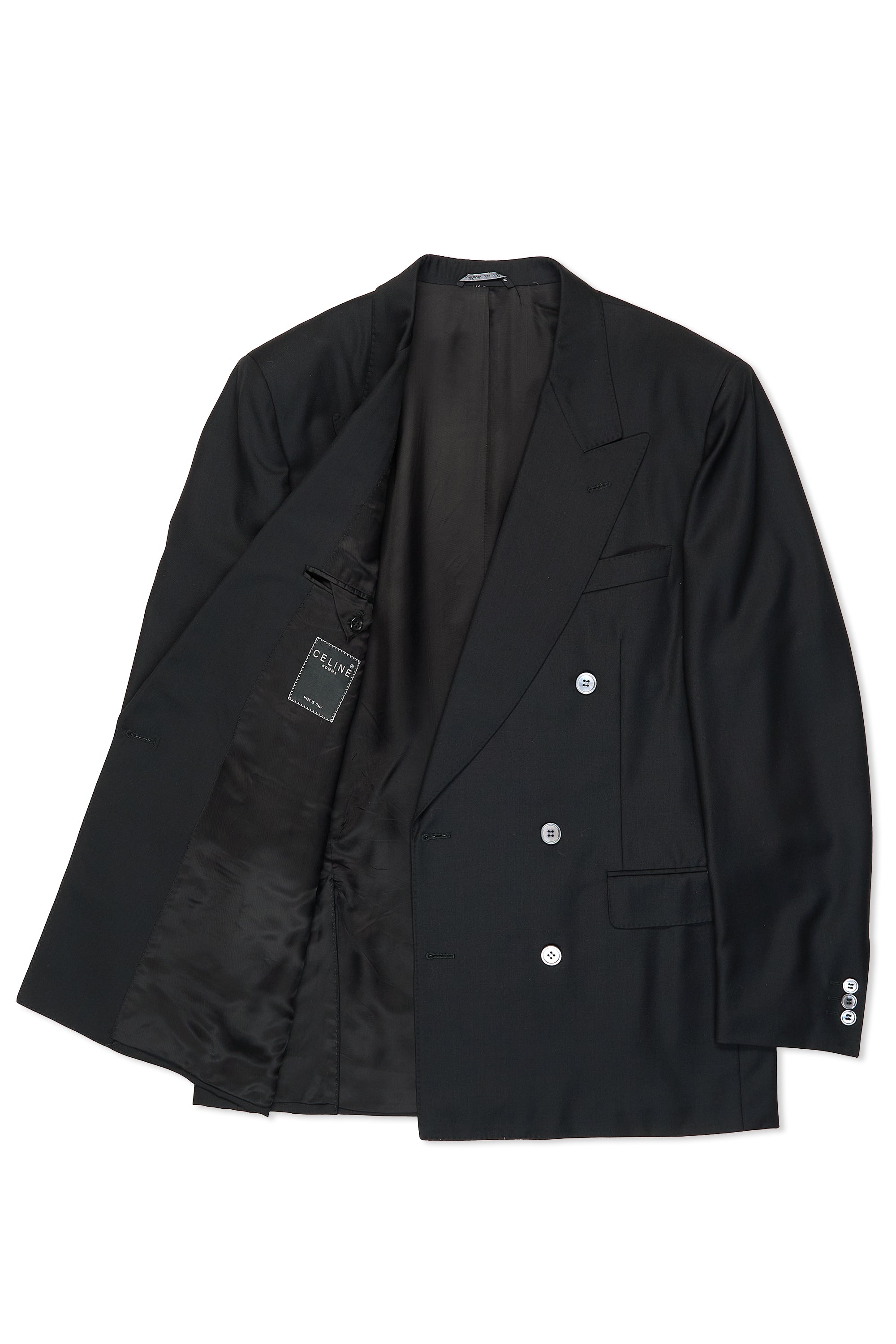 Celine Black Wool Double Breasted Sport Coat