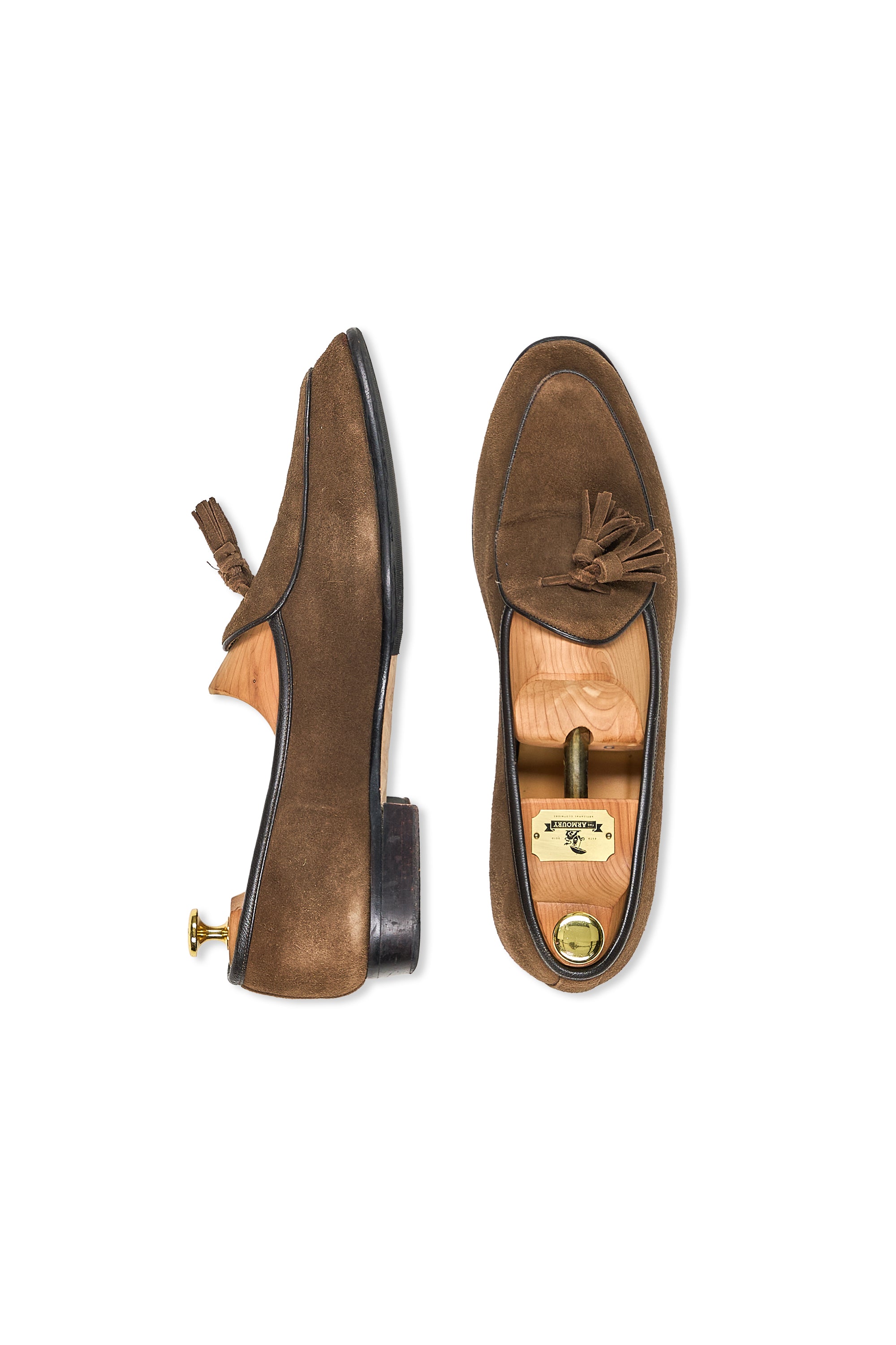 Baudoin & Lange Brown Suede Sagan Tassel Loafers