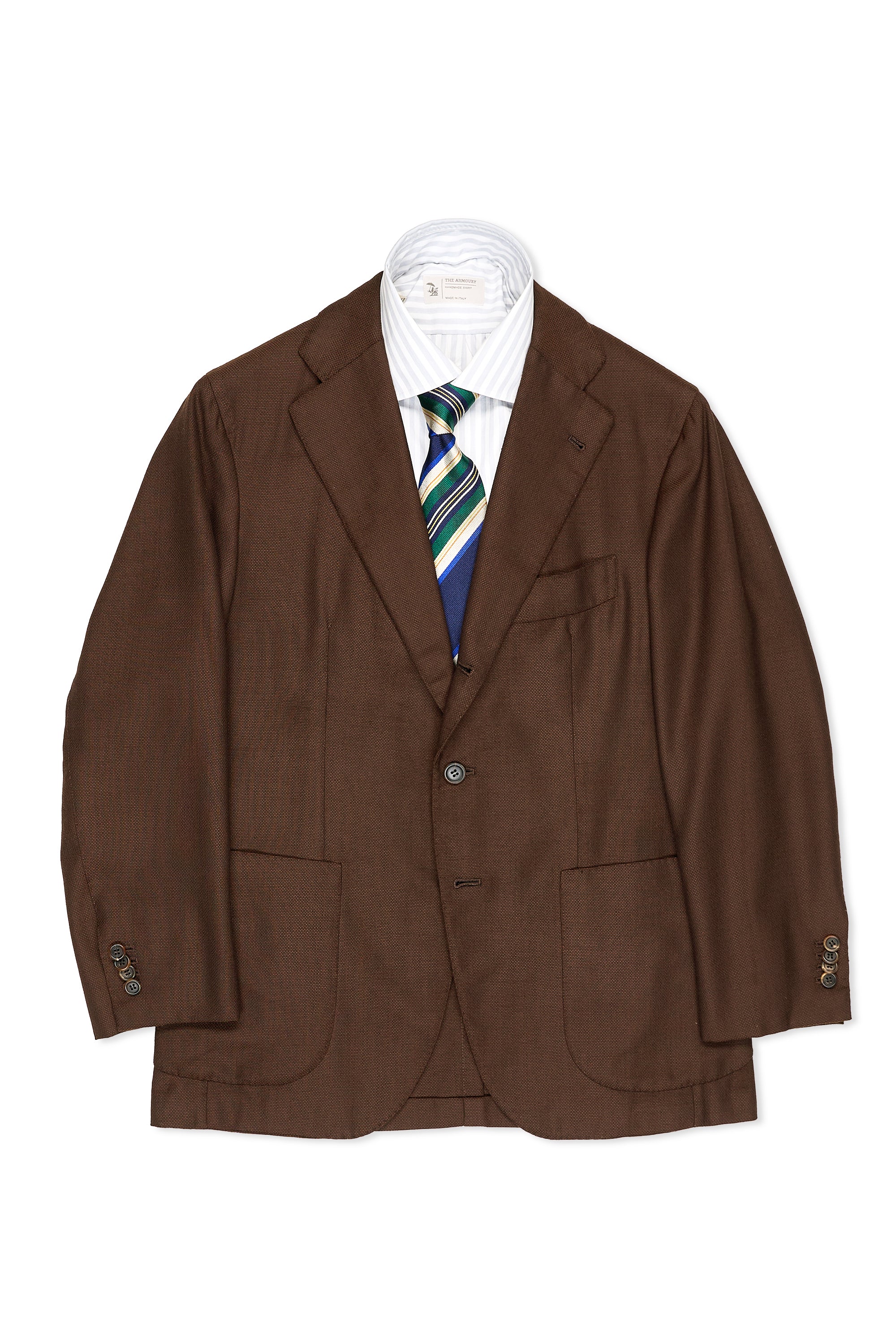 Orazio Luciano Brown Wool Hopsack Sport Coat