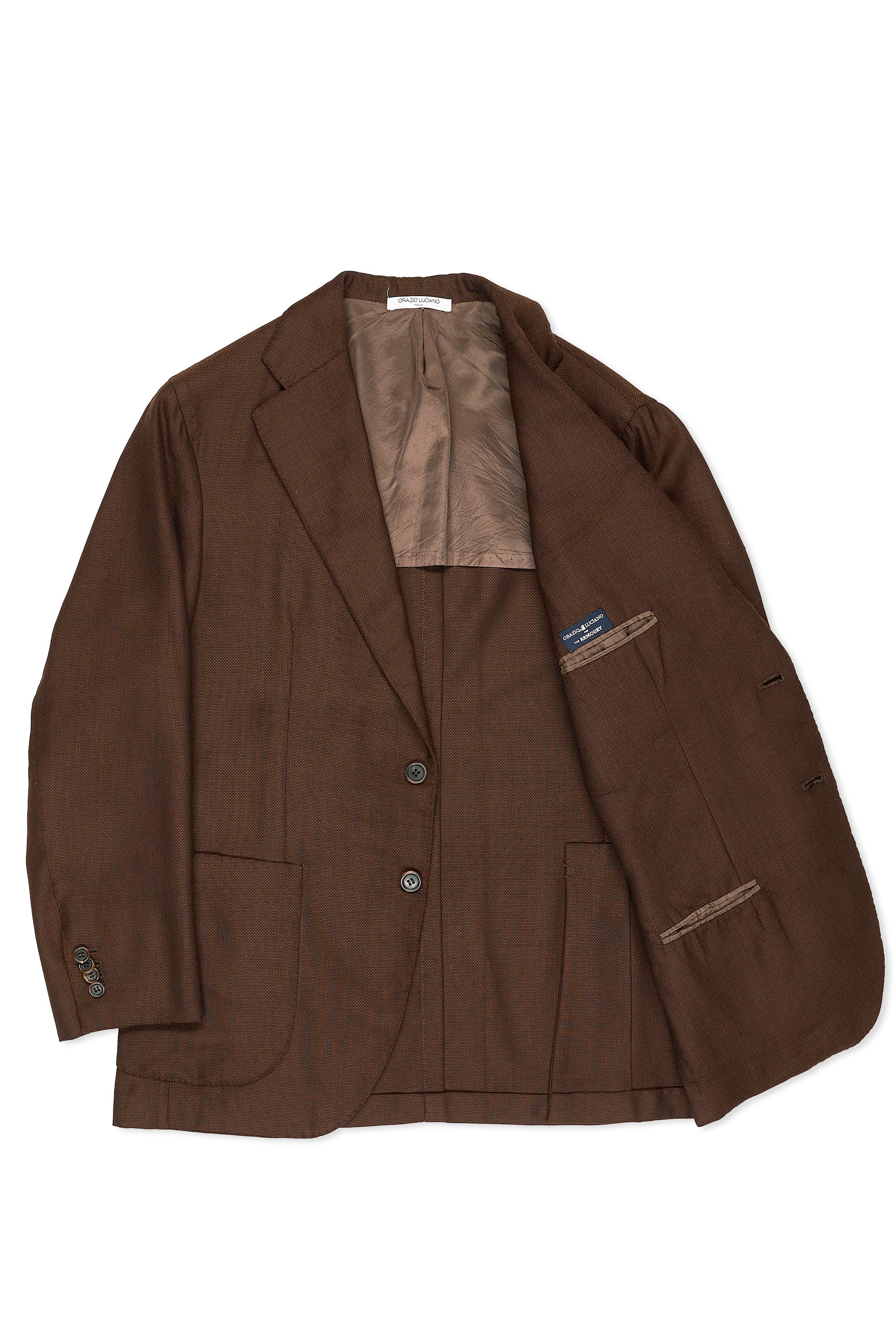 Orazio Luciano Brown Wool Hopsack Sport Coat