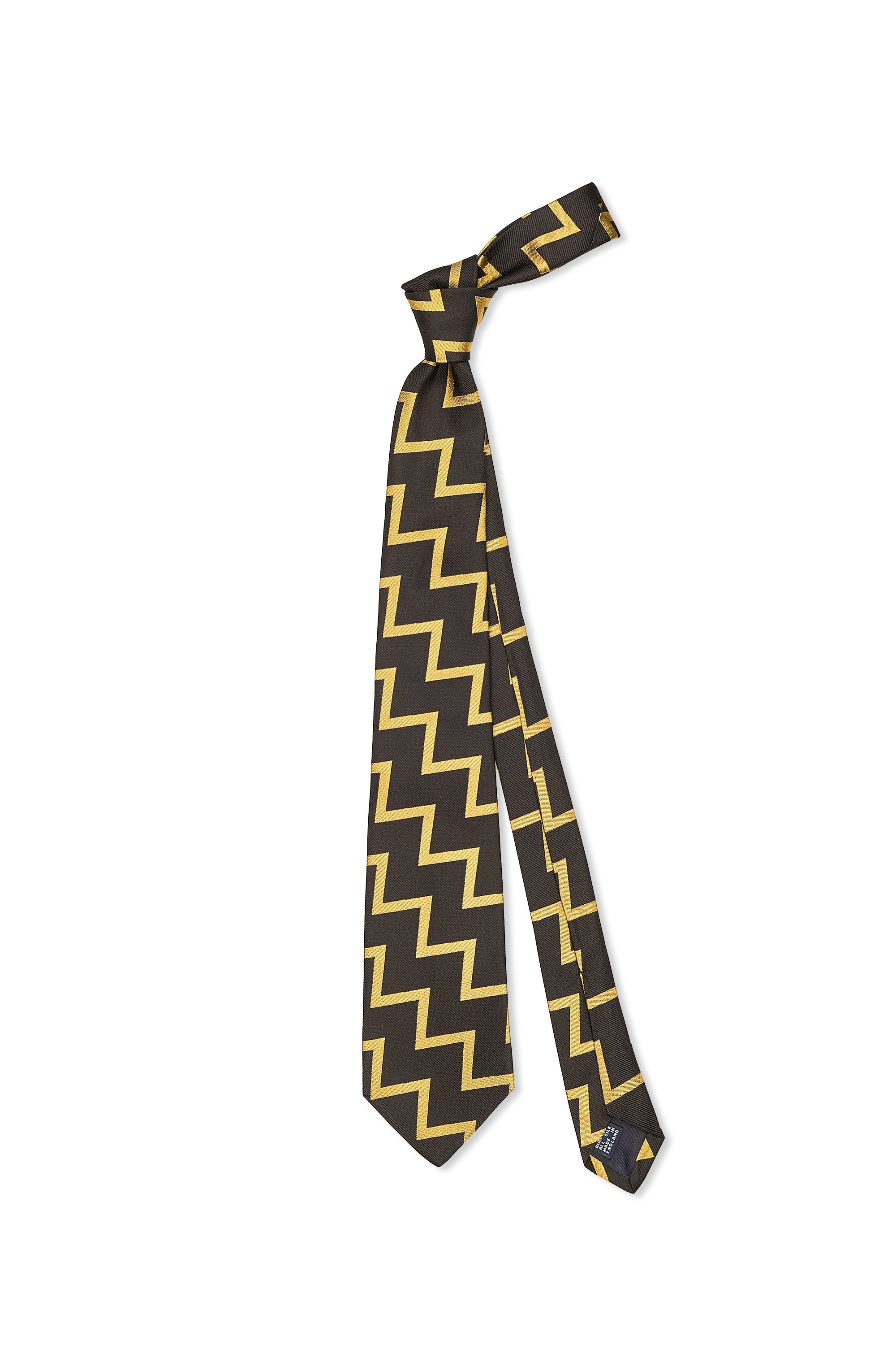 Drake's Black with Gold Pattern Silk Tie