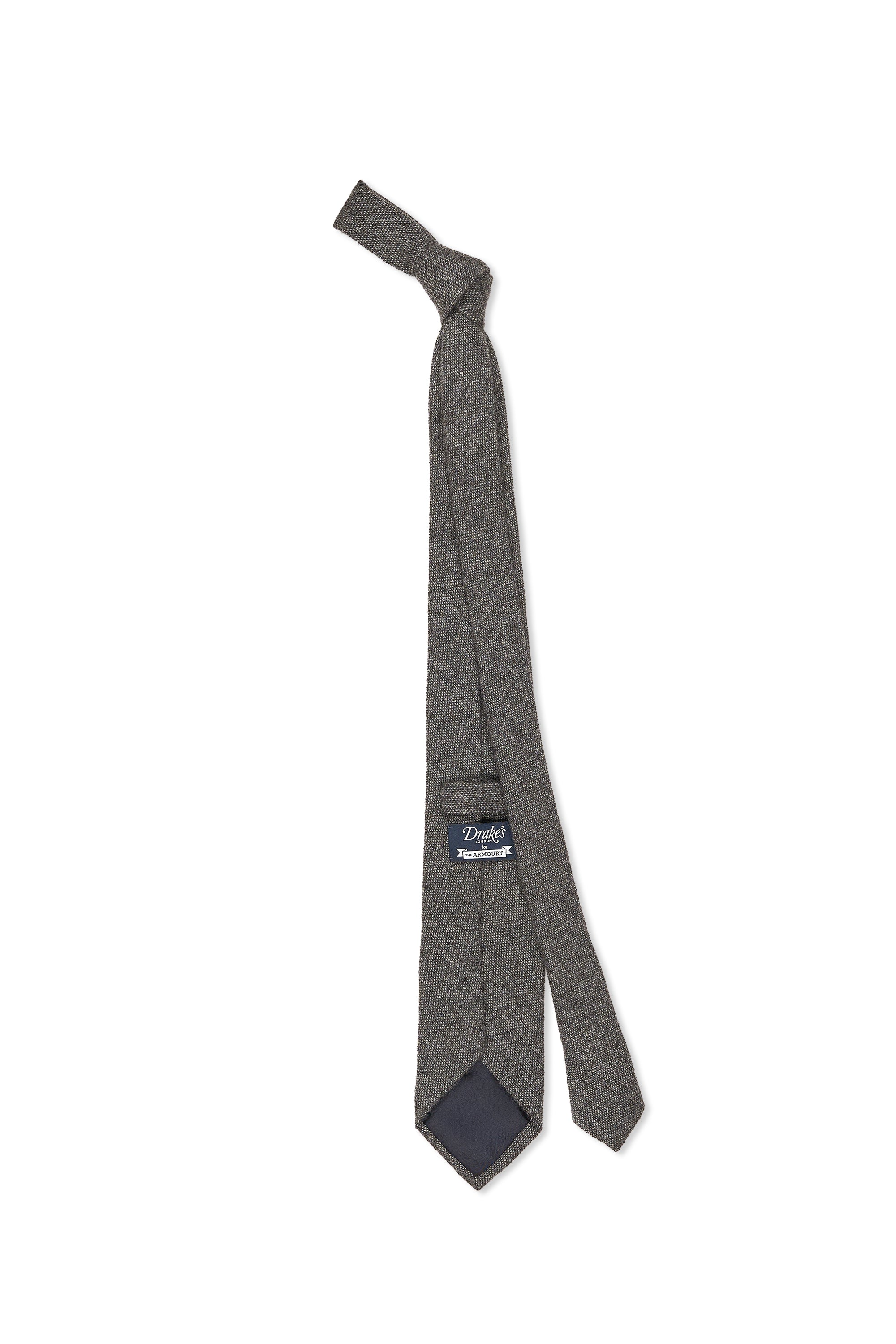 Drake's Grey Cashmere Tie