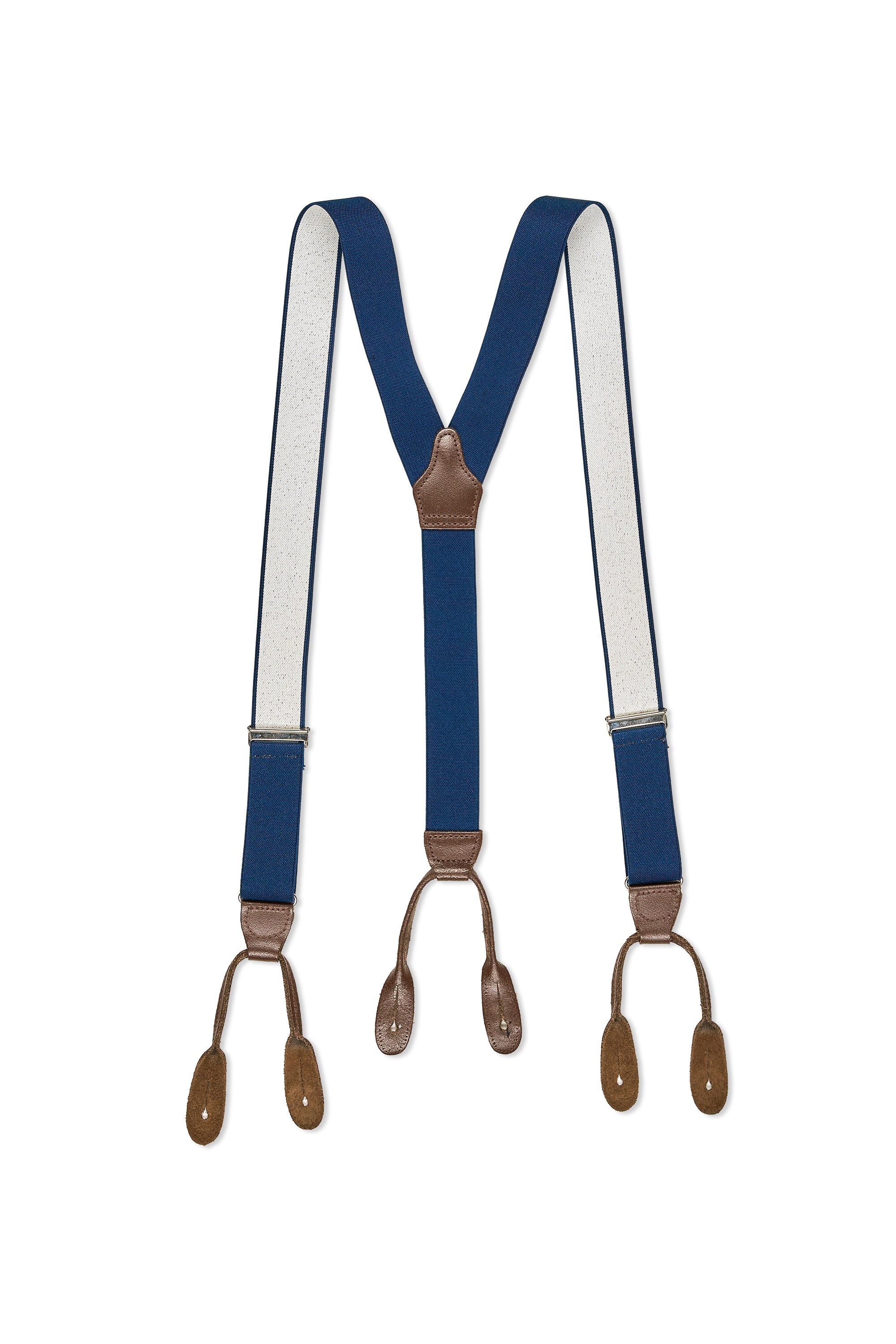 Albert Thurston Navy with Brown Leather Braces