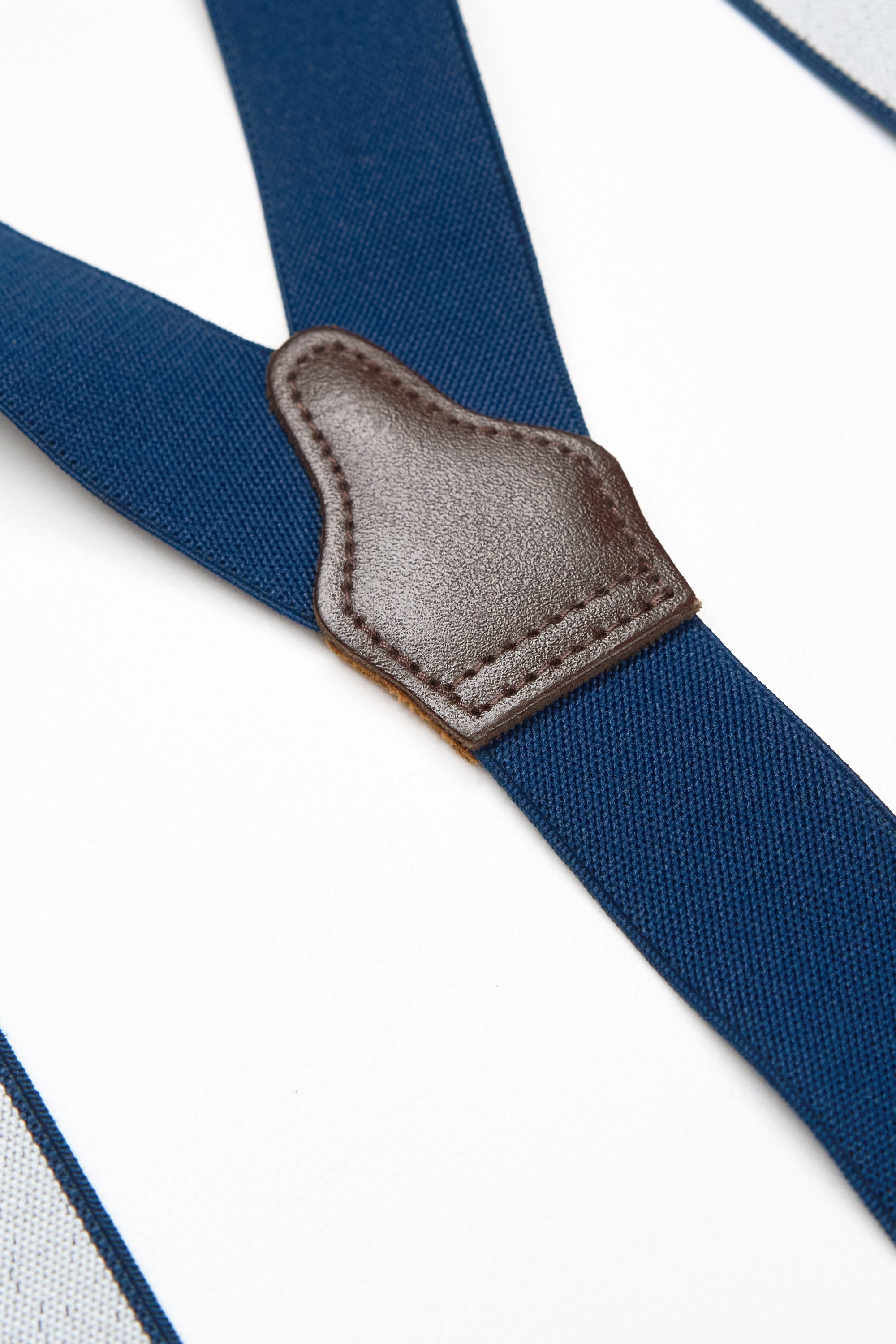 Albert Thurston Navy with Brown Leather Braces