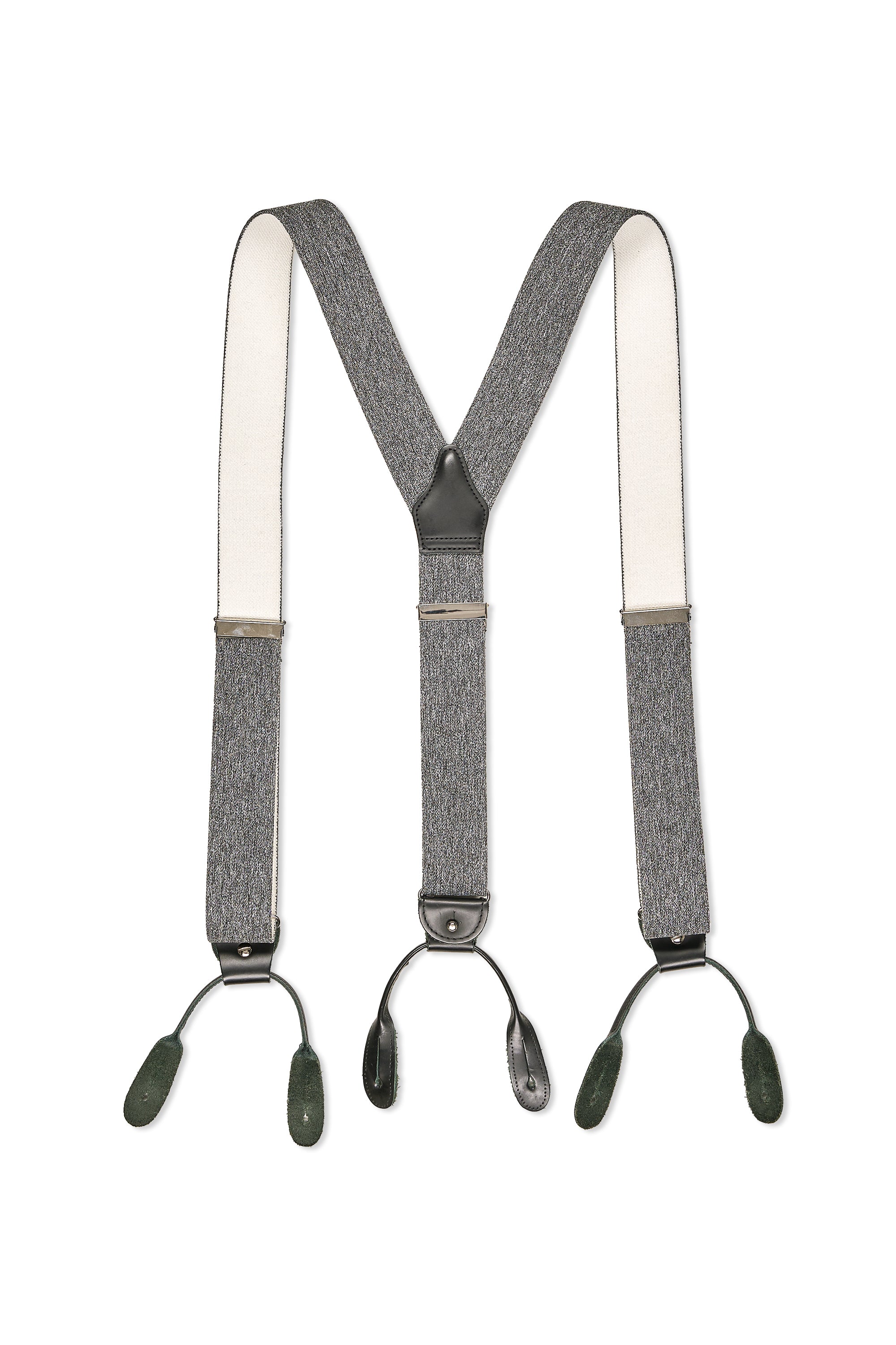 Albert Thurston Grey with Black Leather Braces