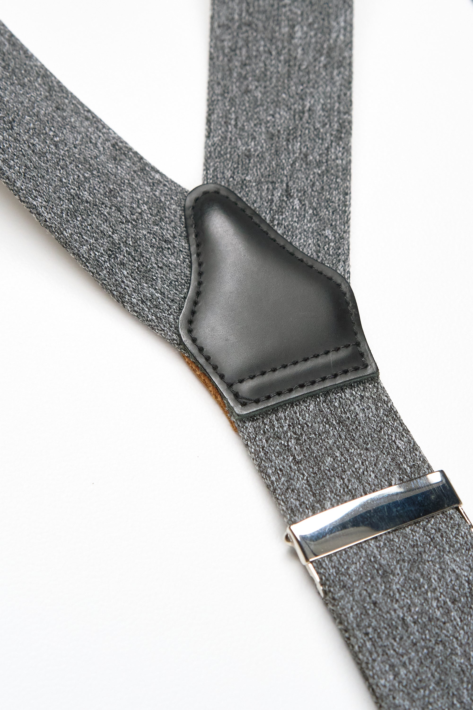 Albert Thurston Grey with Black Leather Braces