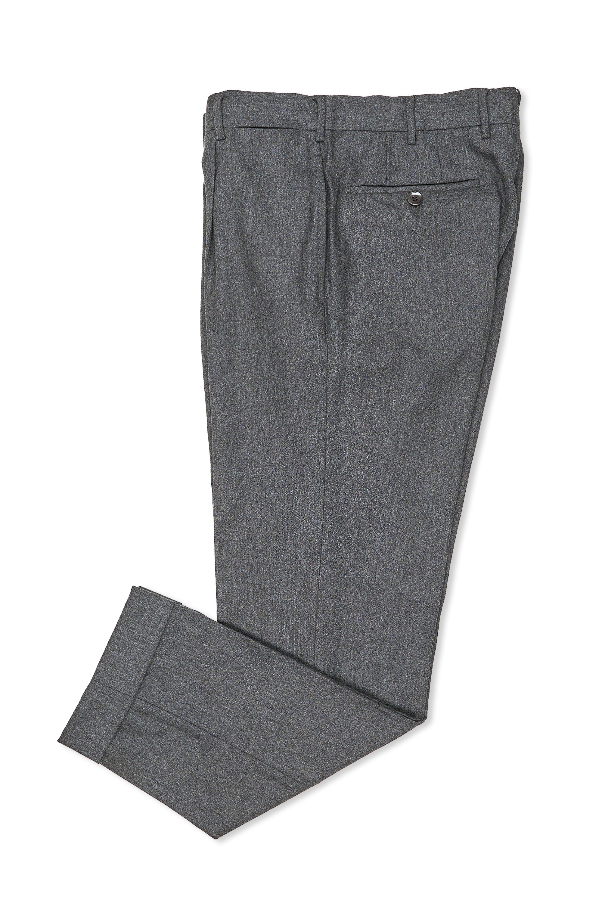 Rota Grey Flannel Wool Single Pleat Trousers