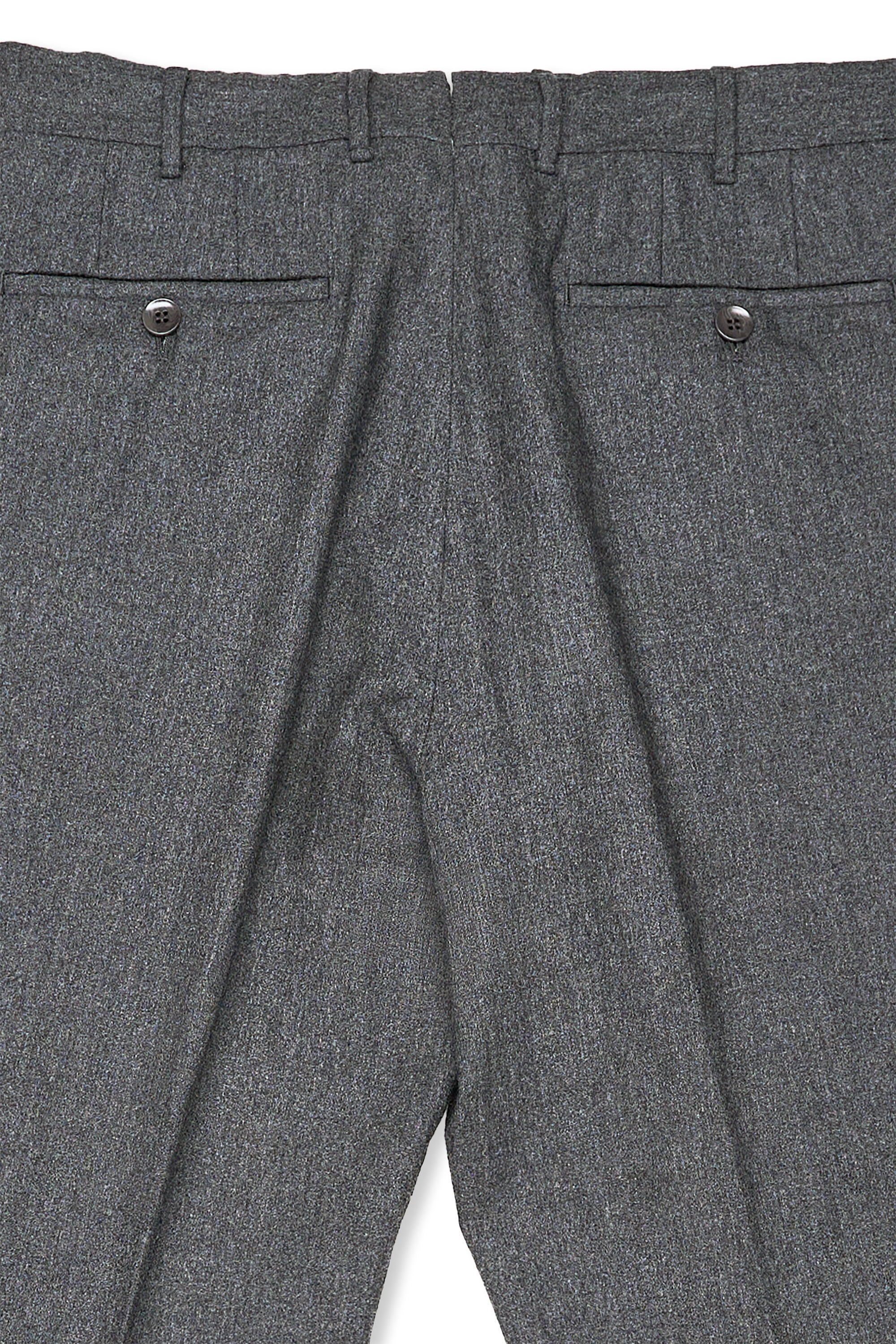 Rota Grey Flannel Wool Single Pleat Trousers