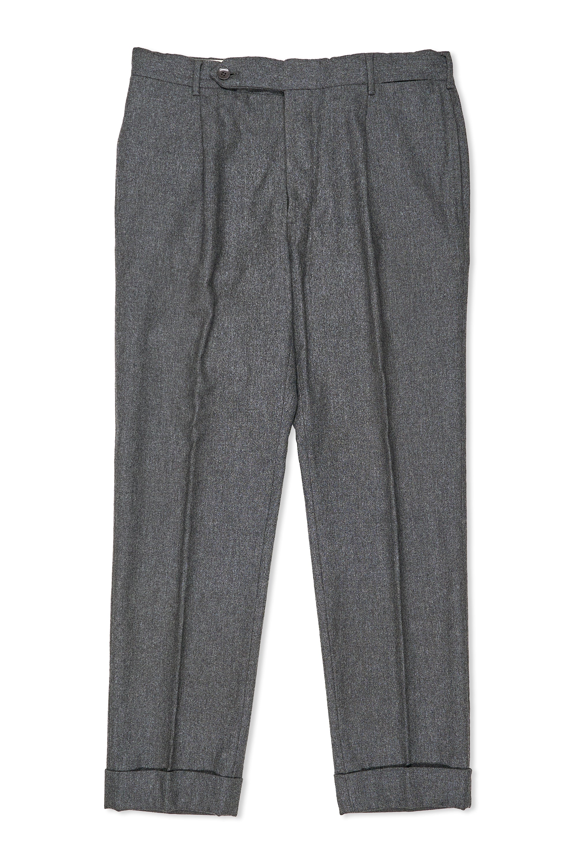 Rota Grey Flannel Wool Single Pleat Trousers