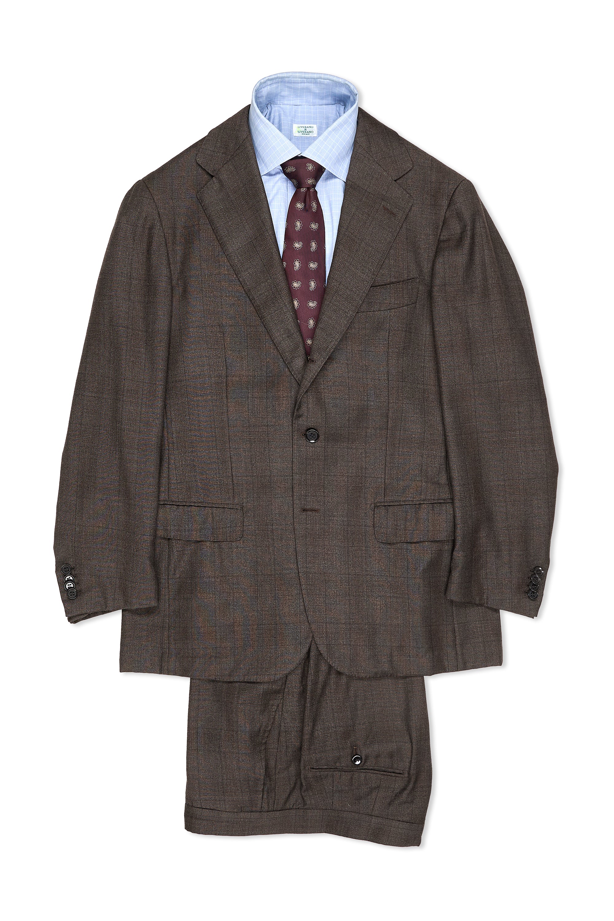 Ring Jacket AMJ03 Dark Brown Wool Check Suit