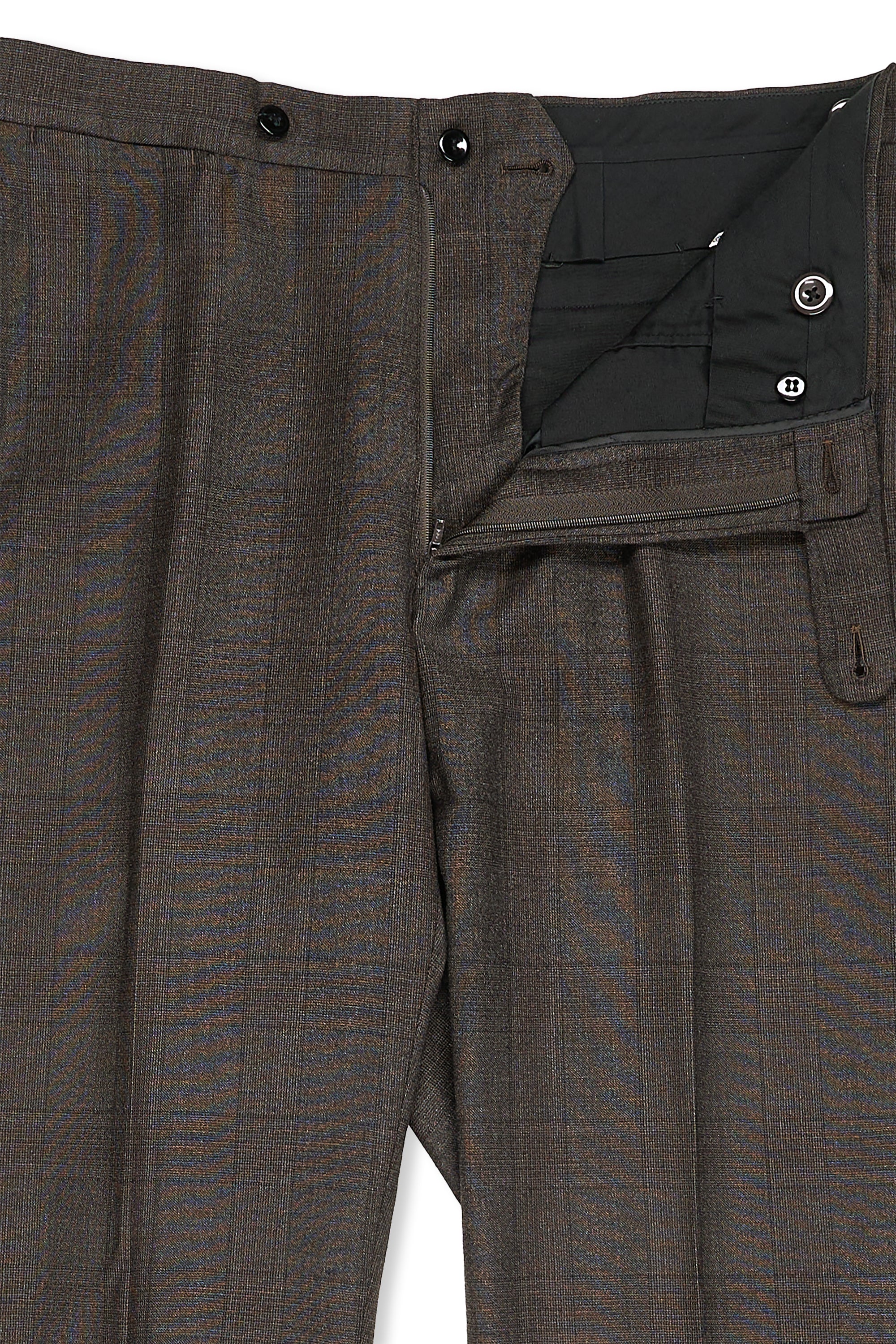 Ring Jacket AMJ03 Dark Brown Wool Check Suit