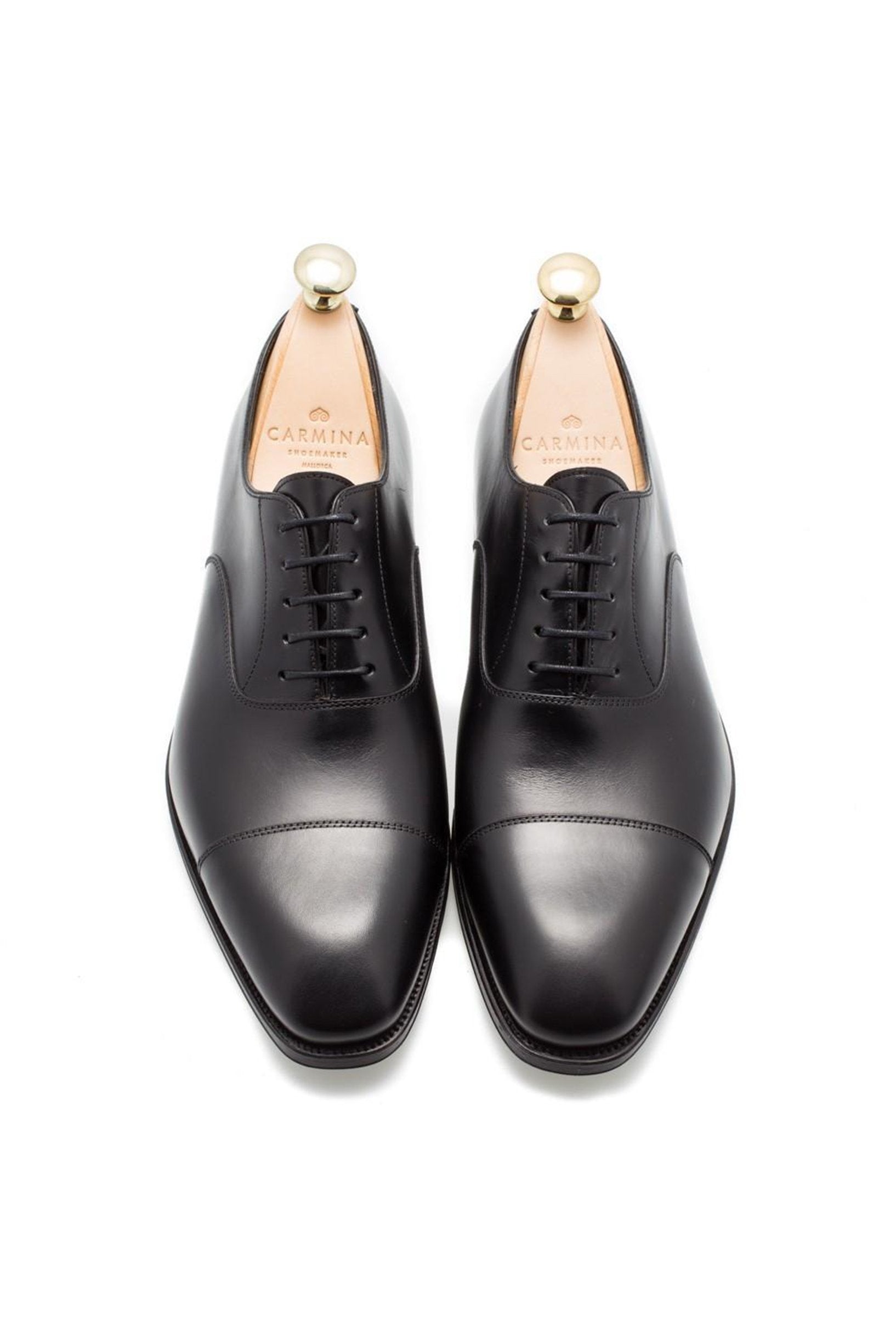 Carmina Rain 732/80386 Black Calf Simple Captoe Shoes