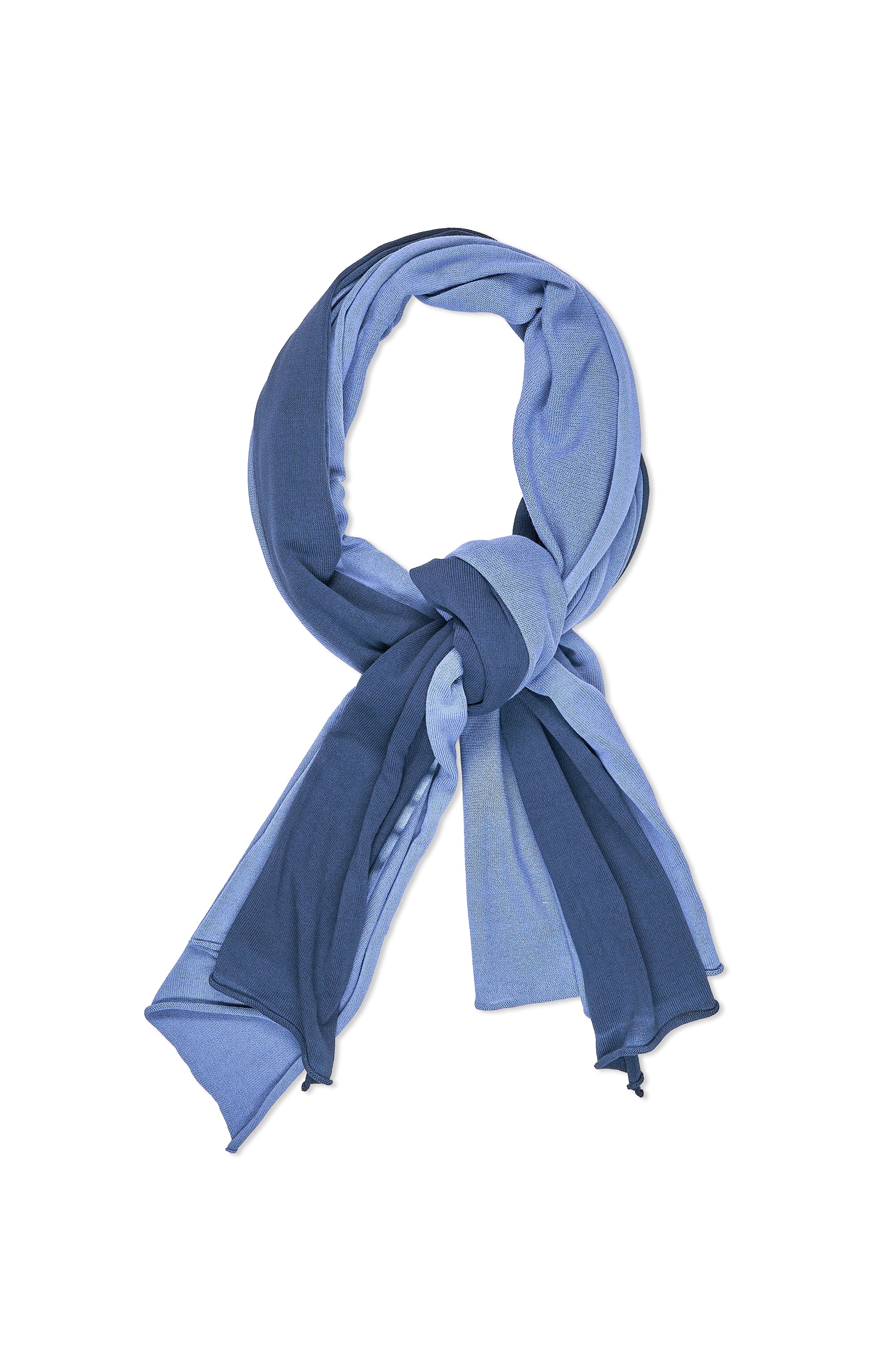 Nigel Cabourn Blue Tie-Dye Cotton Knit Stole