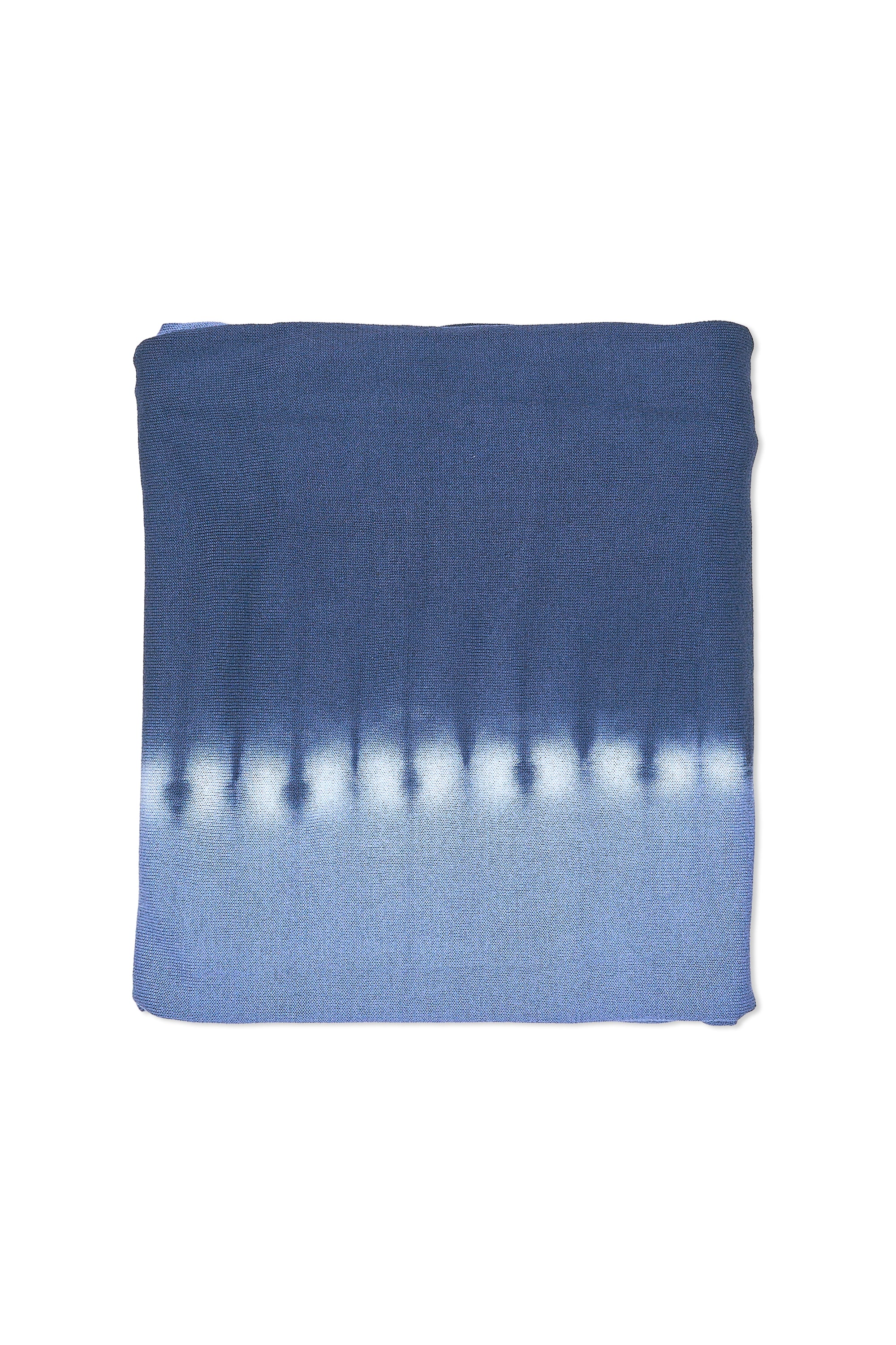 Nigel Cabourn Blue Tie-Dye Cotton Knit Stole