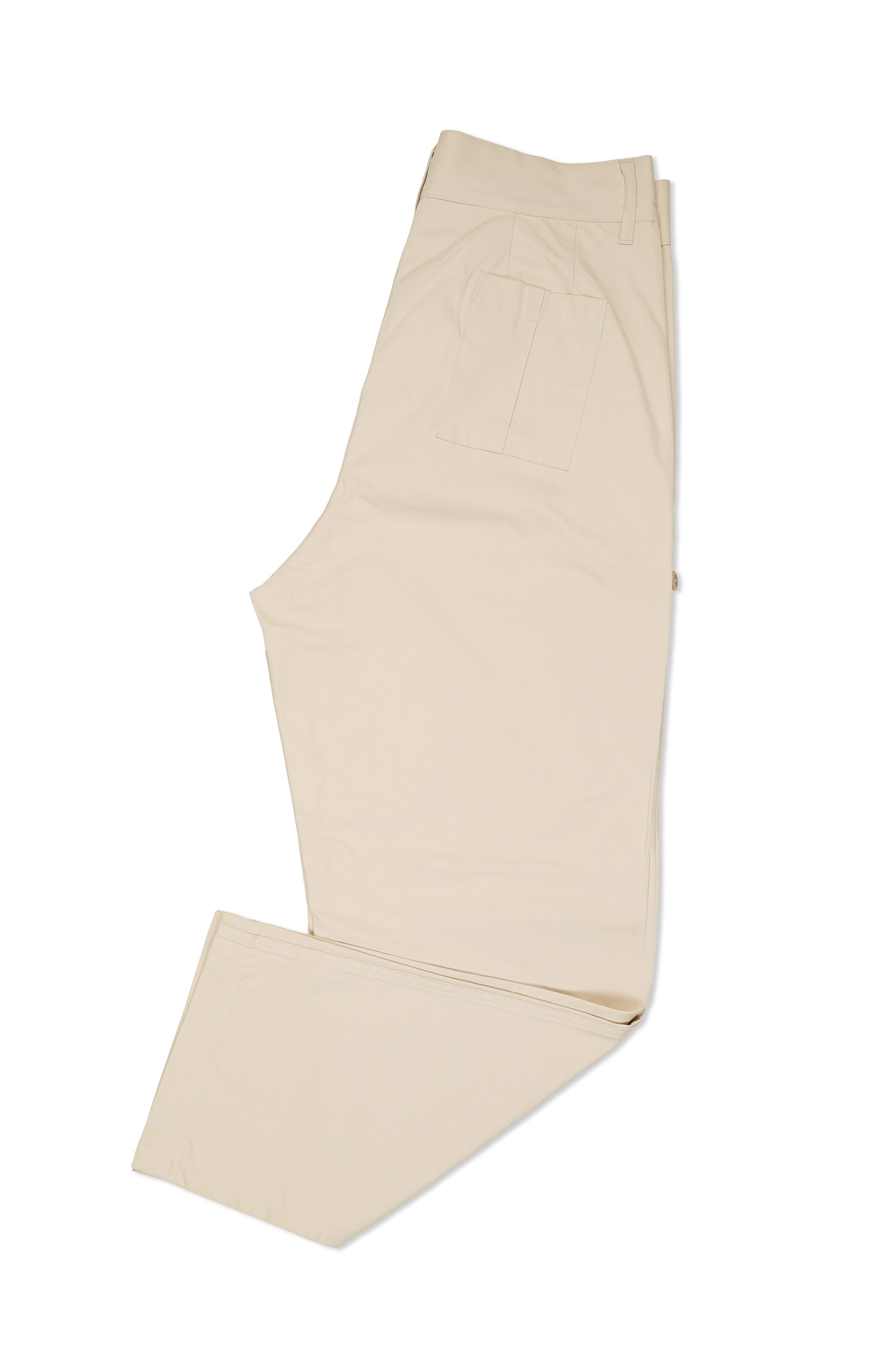 Nigel Cabourn P-5 Beige Cotton Poplin Double Pleat Combat Trousers