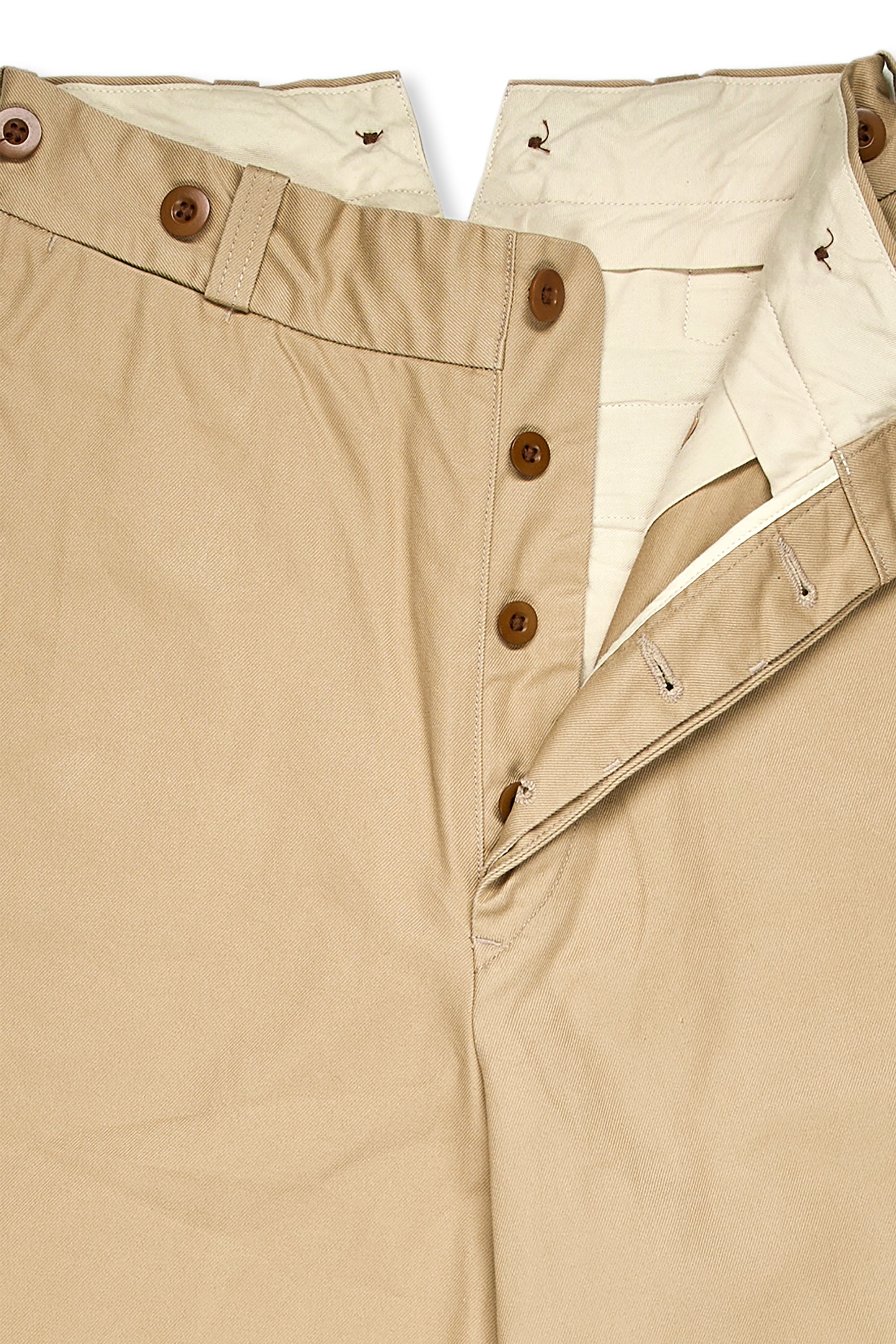 Nigel Cabourn Ladies Beige Classic Wide Chino Pants