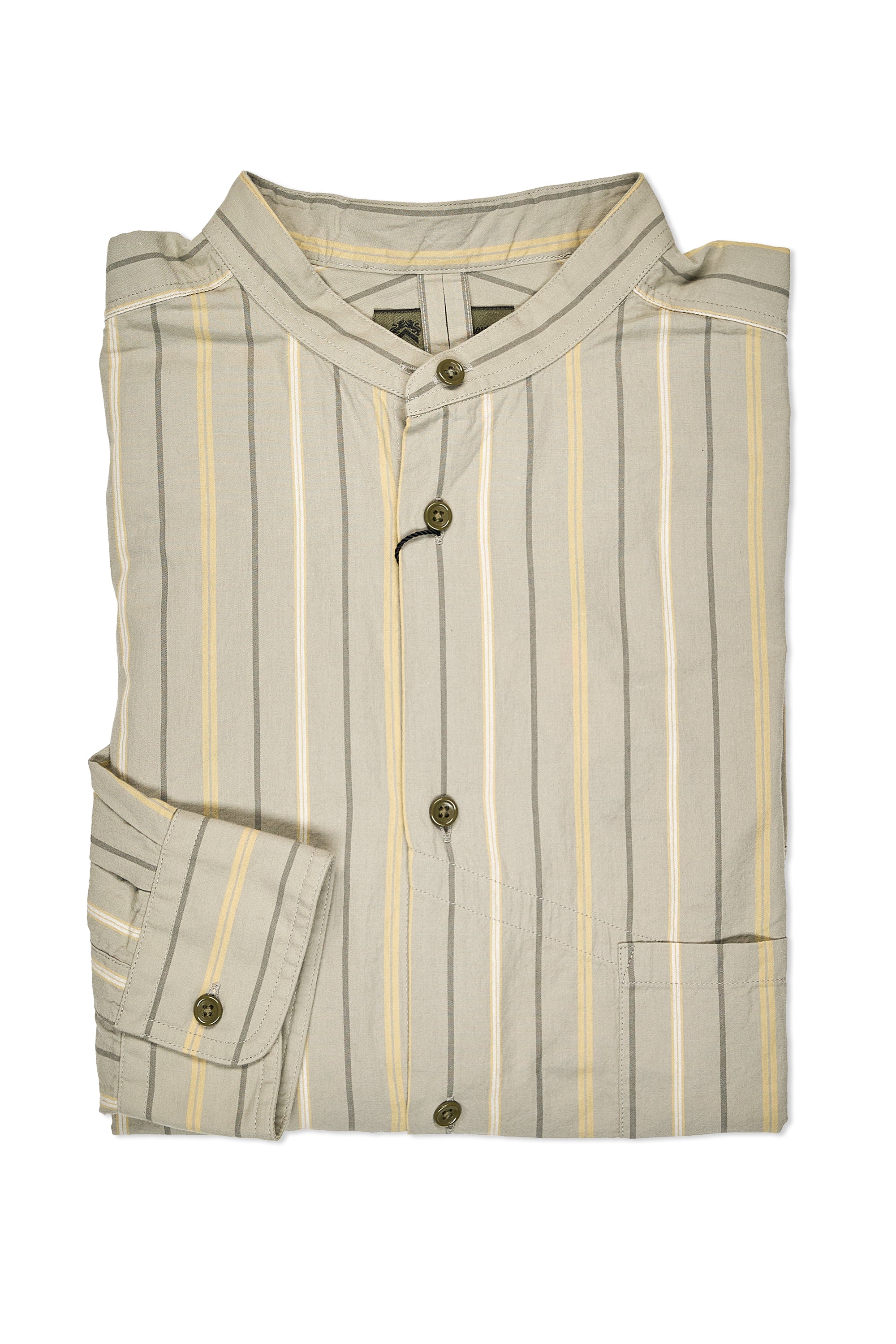 Nigel Cabourn CC22 Green Stripe Detachable Collar Shirt