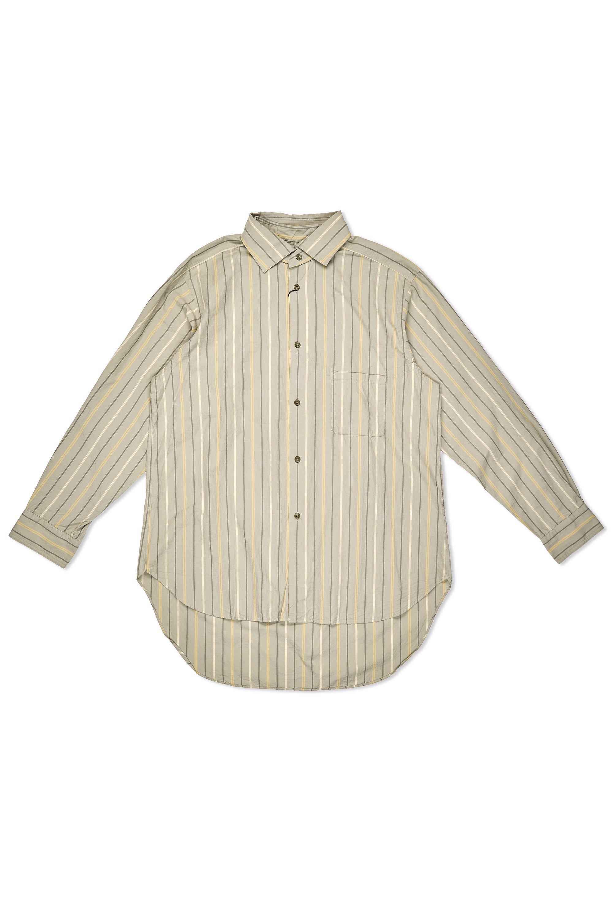 Nigel Cabourn CC22 Green Stripe Detachable Collar Shirt