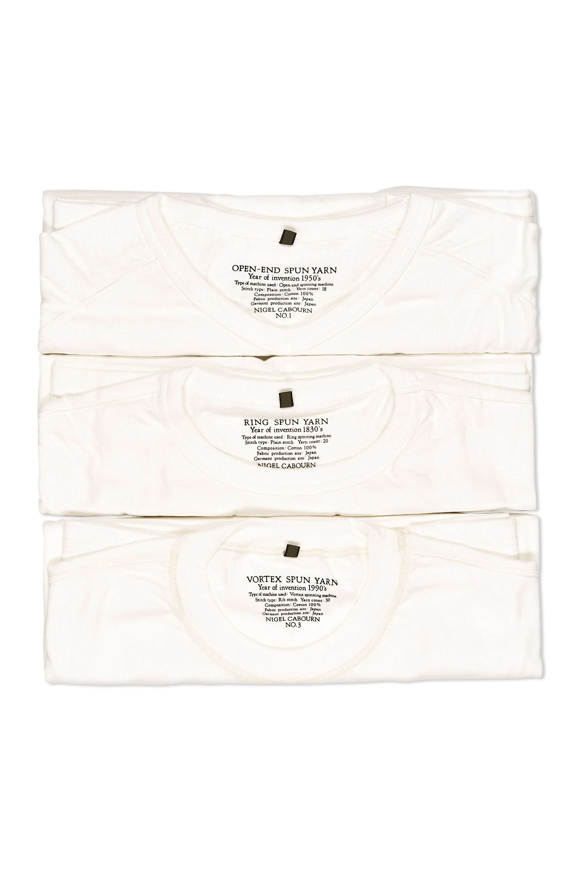 Nigel Cabourn Off White Cotton 3-Pack Short Sleeve Tee