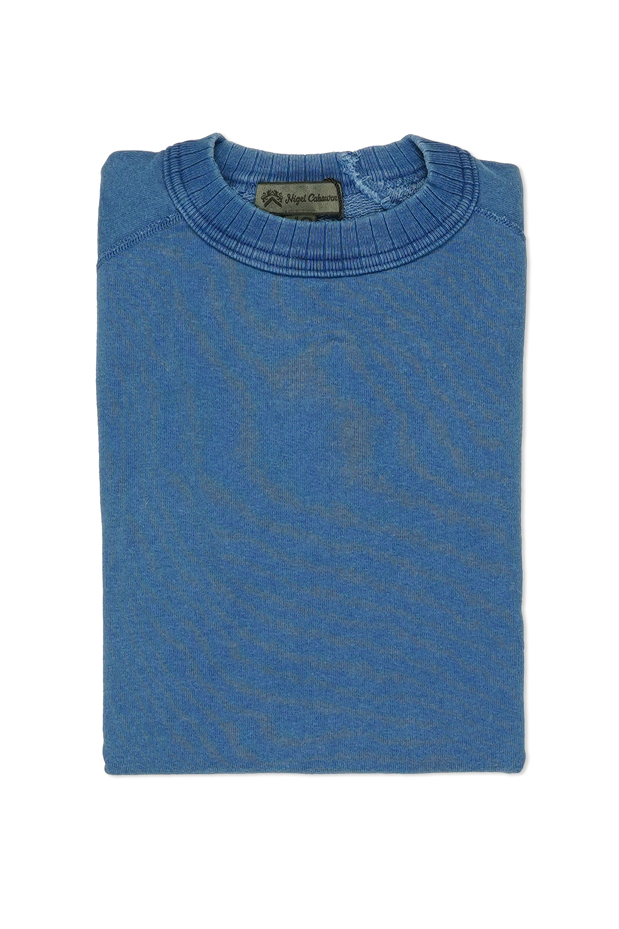 Nigel Cabourn Indigo Cotton Short Sleeve Sweatshirt