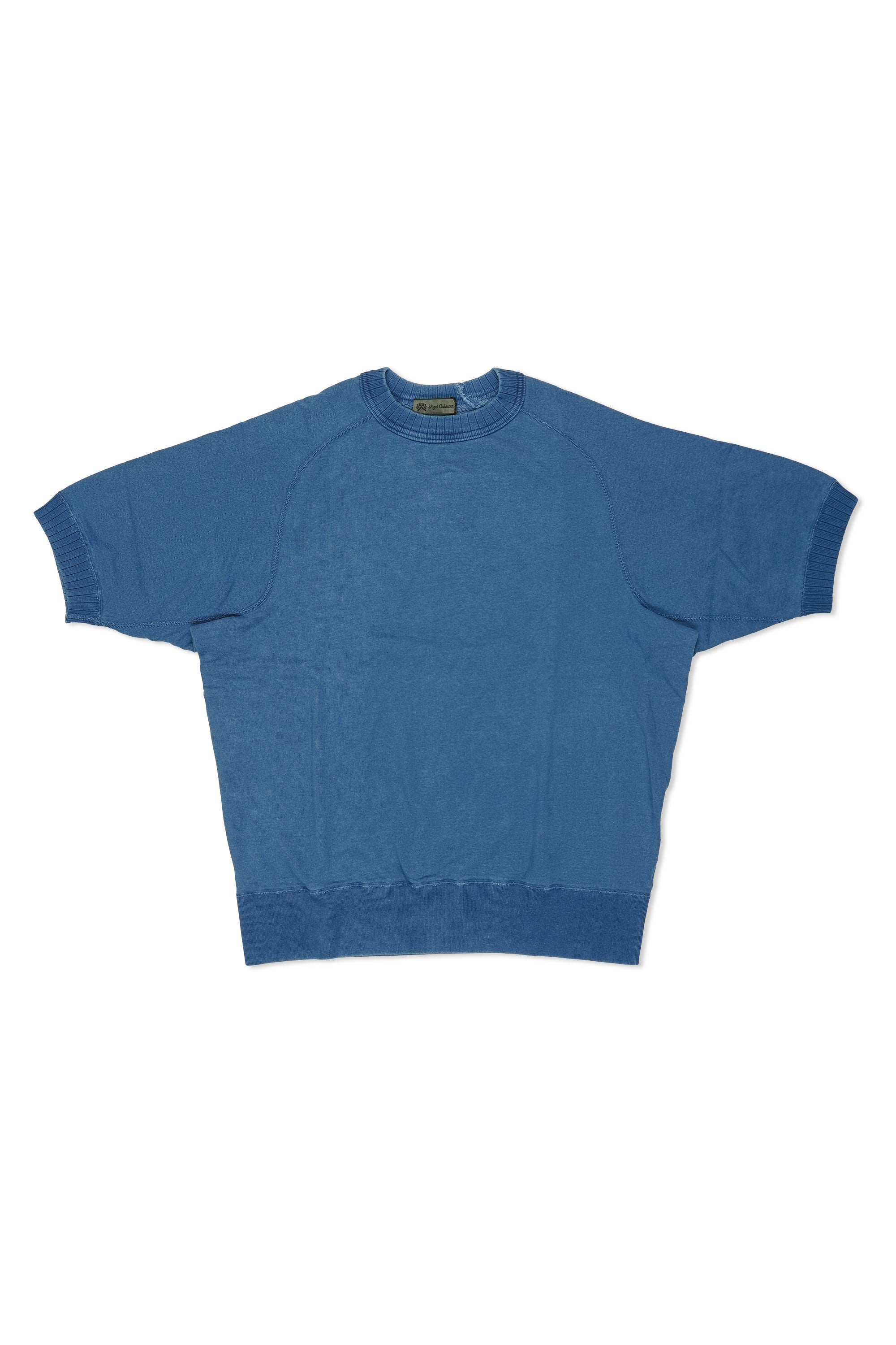 Nigel Cabourn Indigo Cotton Short Sleeve Sweatshirt