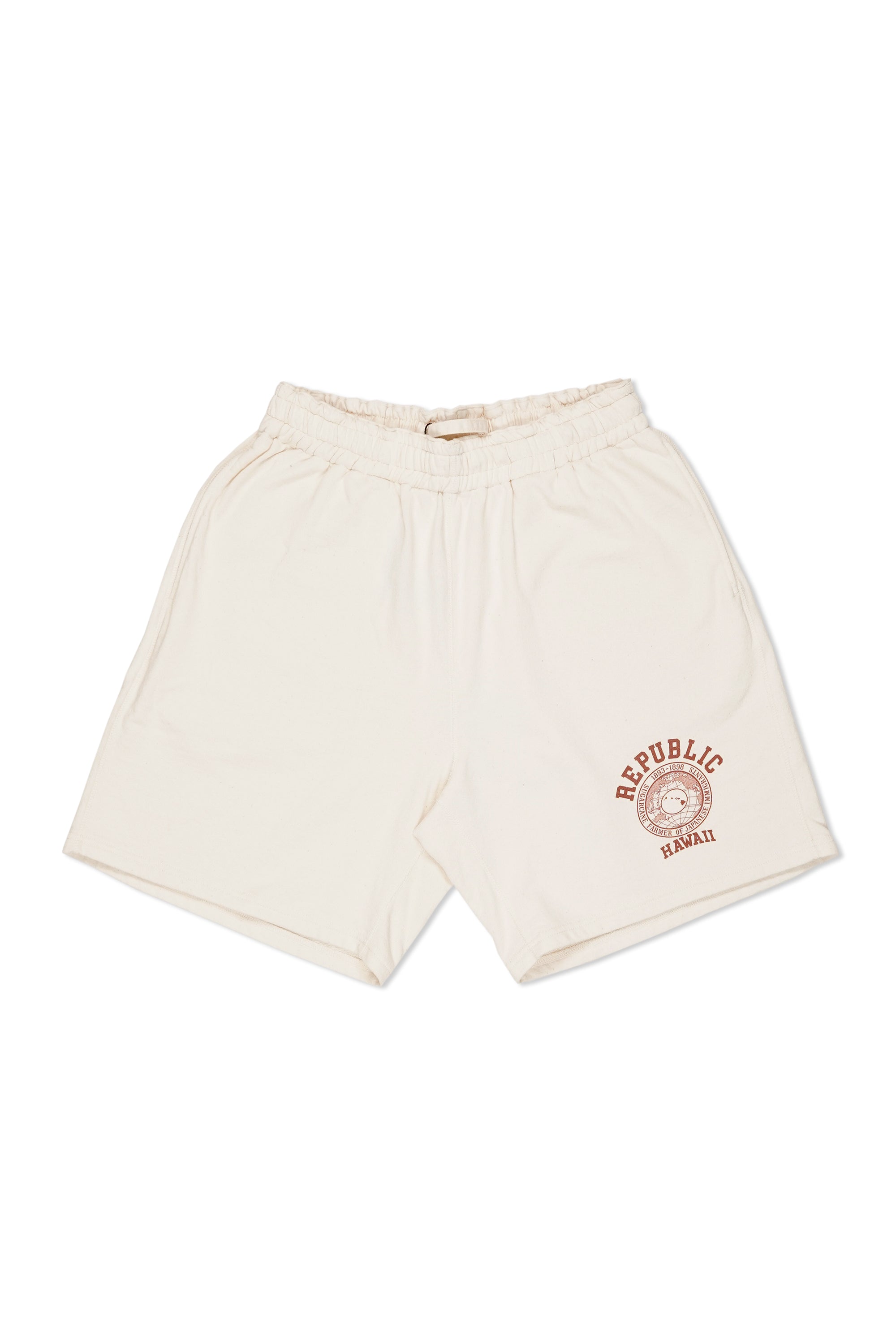 Nigel Cabourn Ivory Cotton Print Sweat Shorts