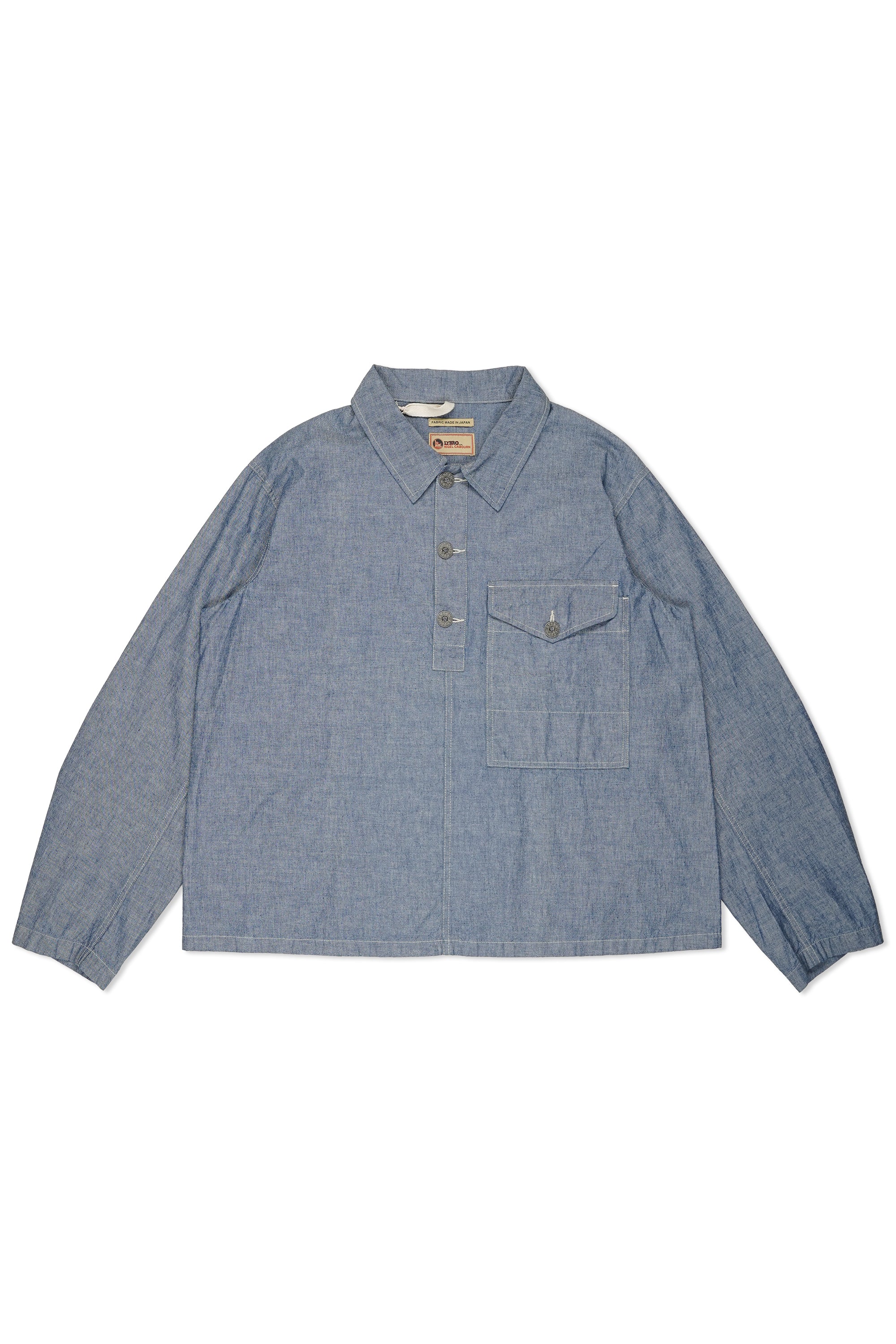 Nigel Cabourn S-50 POH Light Blue Denim Pullover Work Shirt